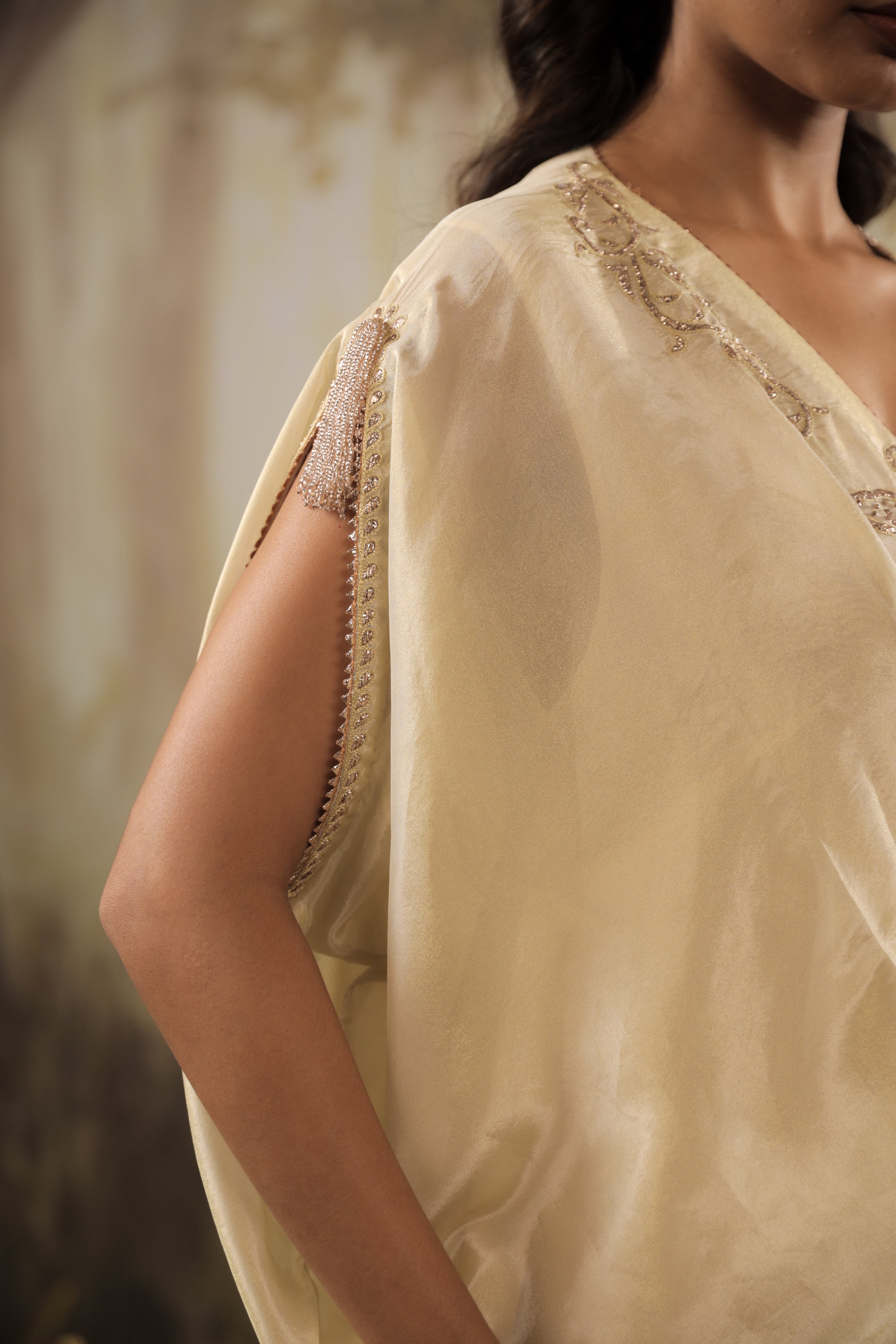 IVORY EMBROIDERED KAFTAN