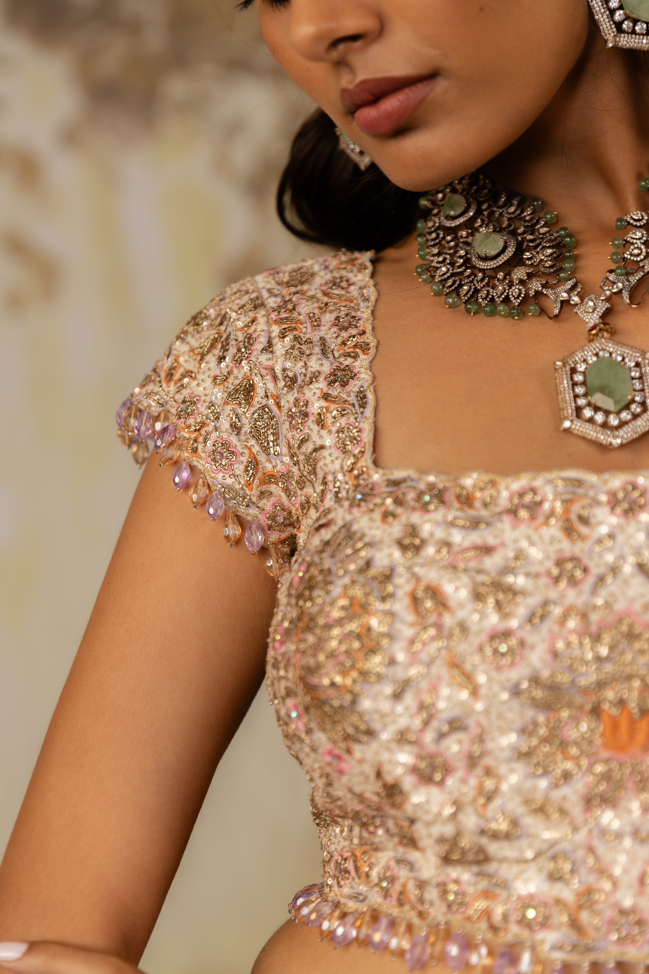 MULTICOLORED EMBROIDERED LEHENGA SET