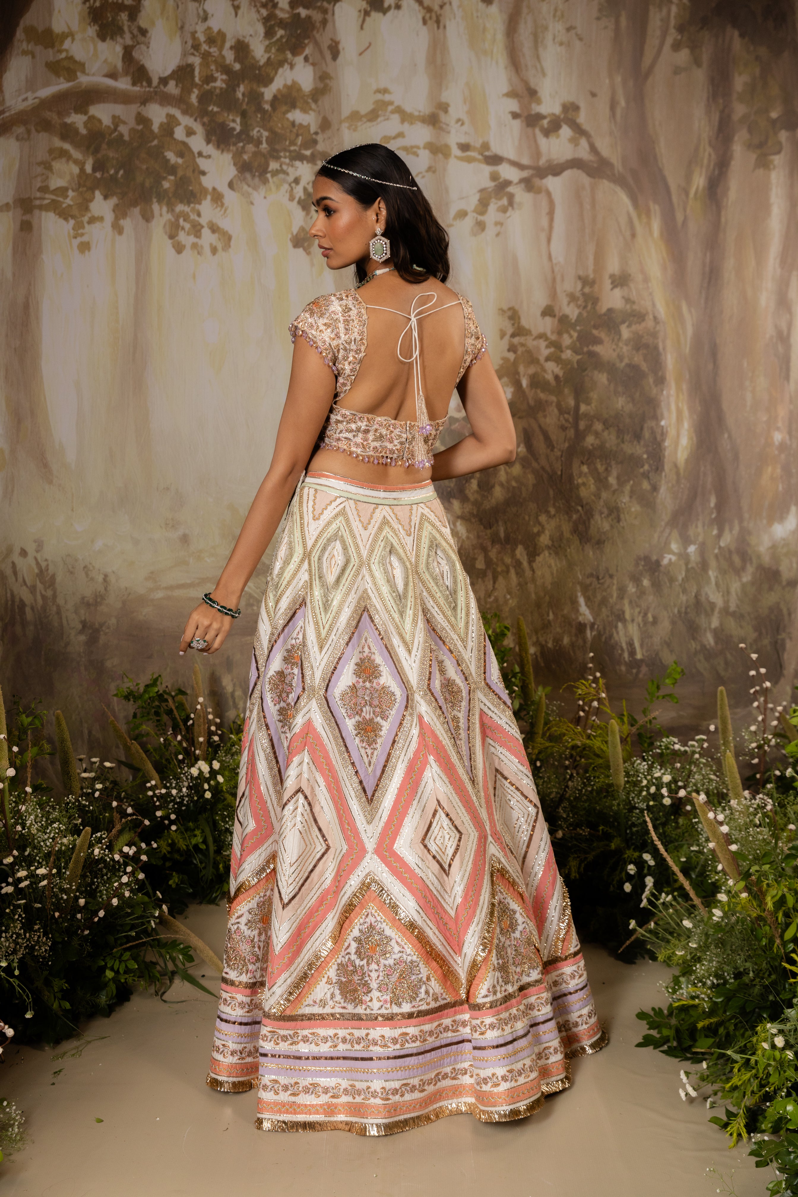MULTICOLORED EMBROIDERED LEHENGA SET