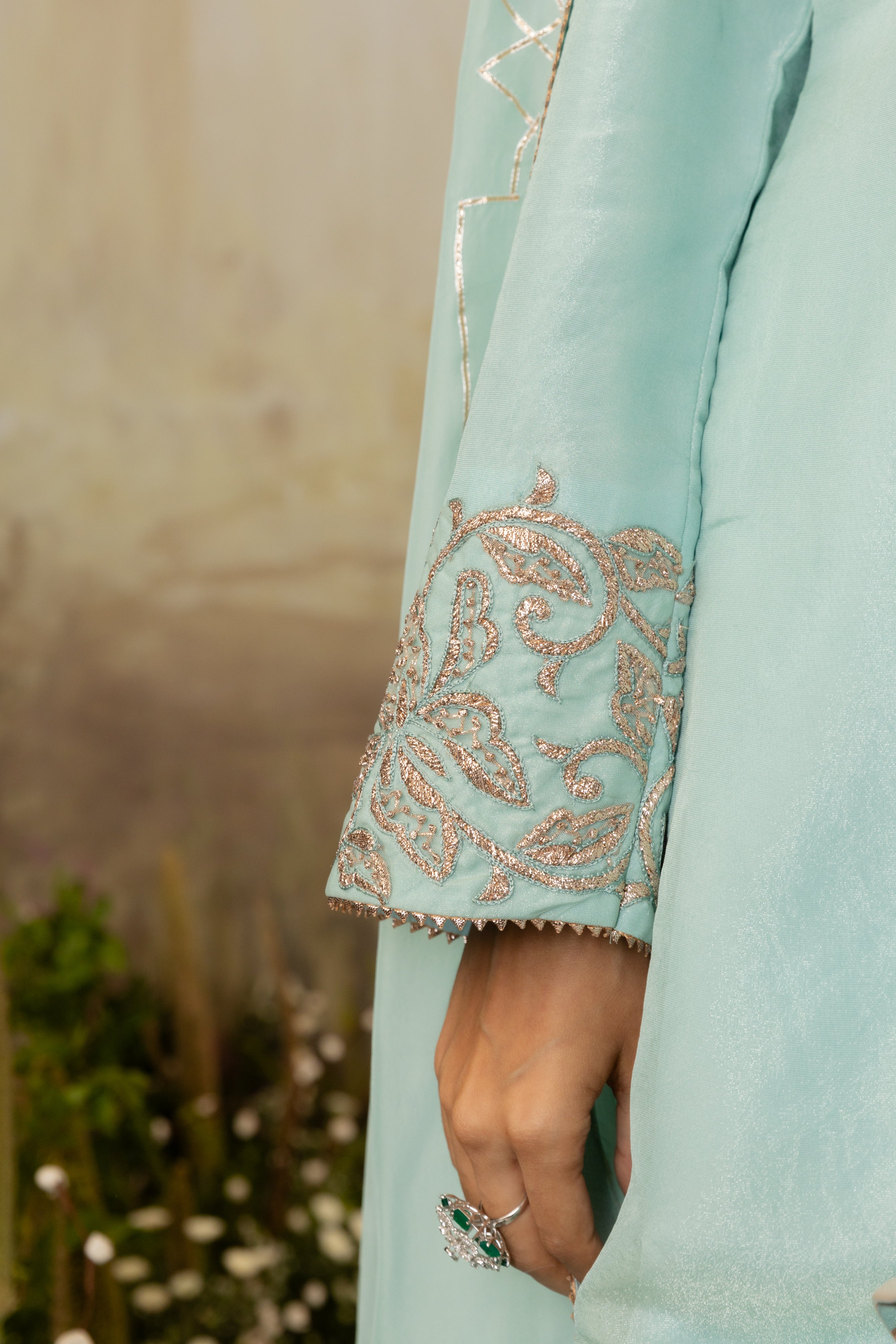 POWDER BLUE SHORT KURTA SET