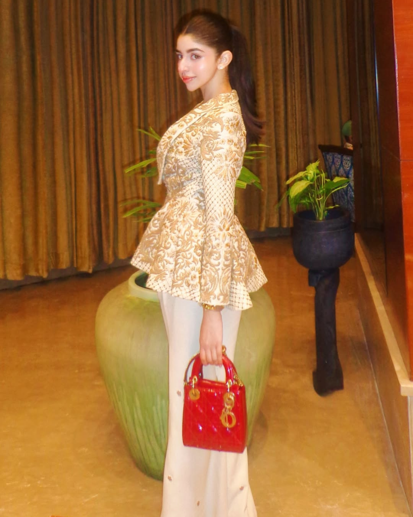 Lavanya Dua in Ivory zoe peplum jacket set