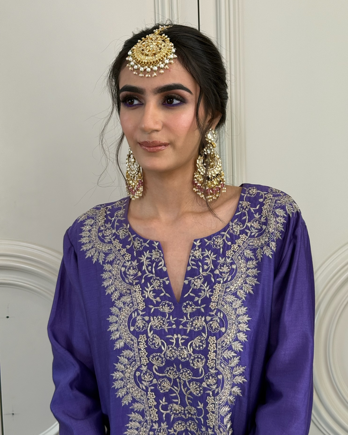 Our beautiful AB Muse in Royal Purple Chanderi Silk Co-ord Set