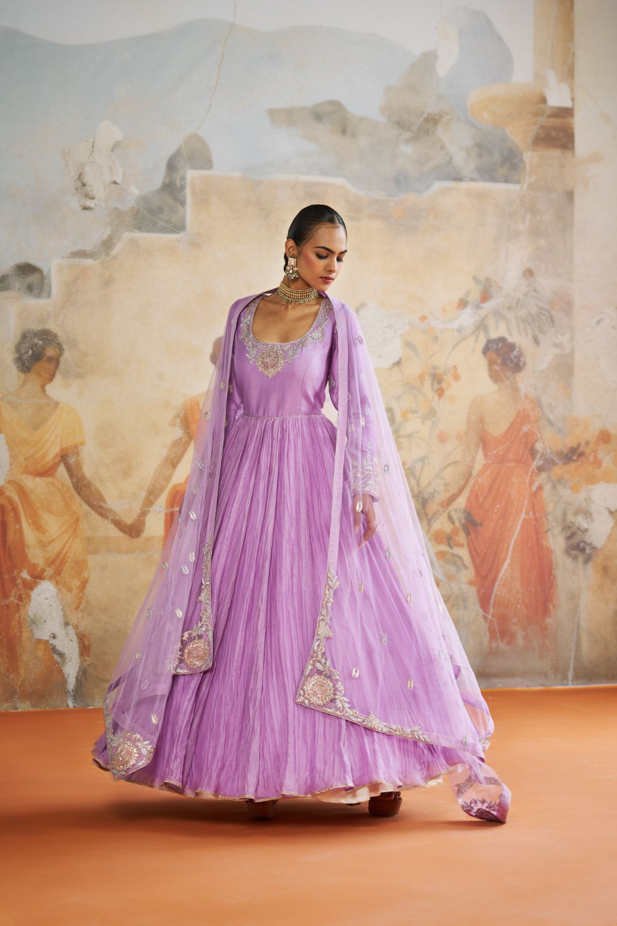Lavender anarkalii set