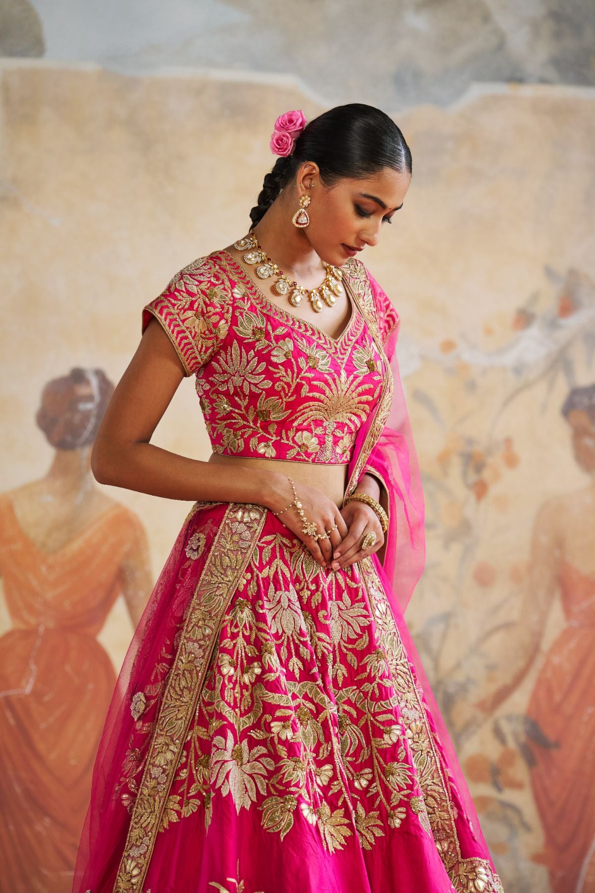 FUCHSIA pink lehenga set