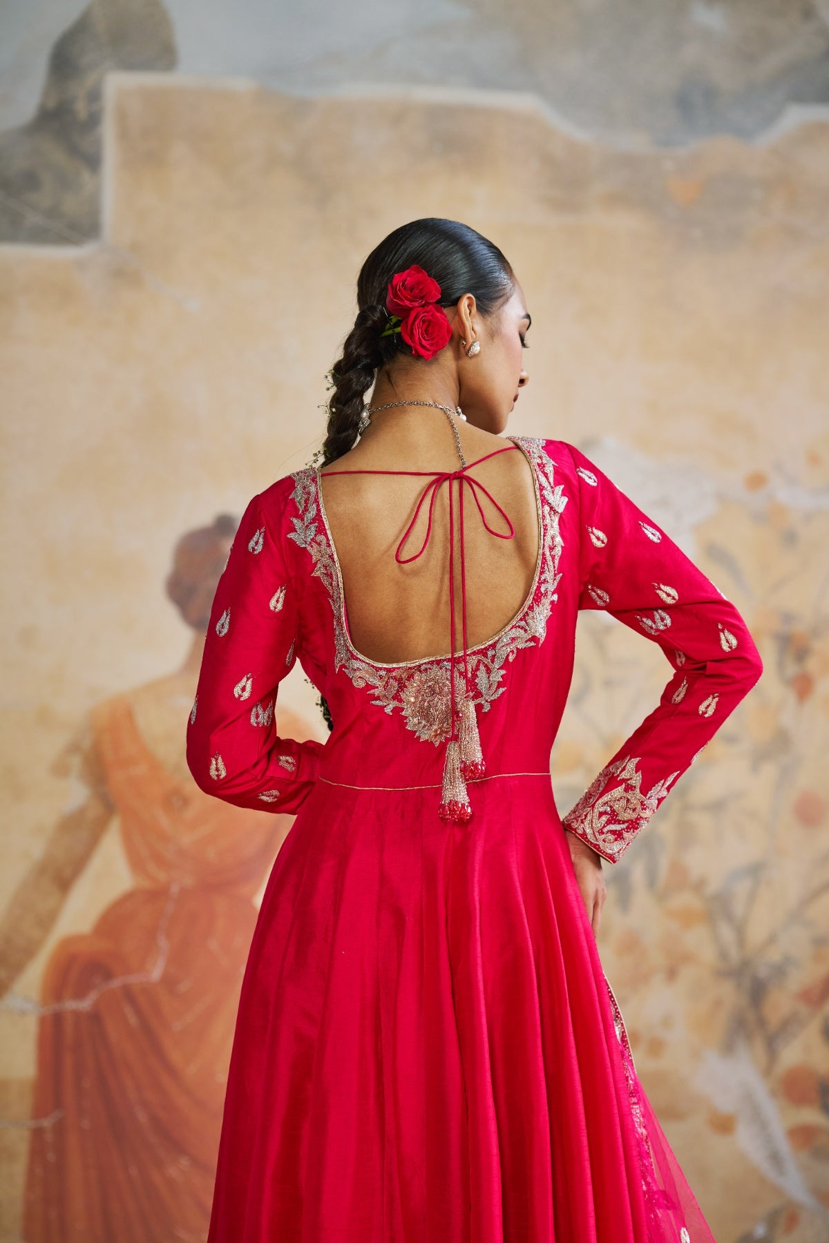 FUCHSIA pink Anarkali set