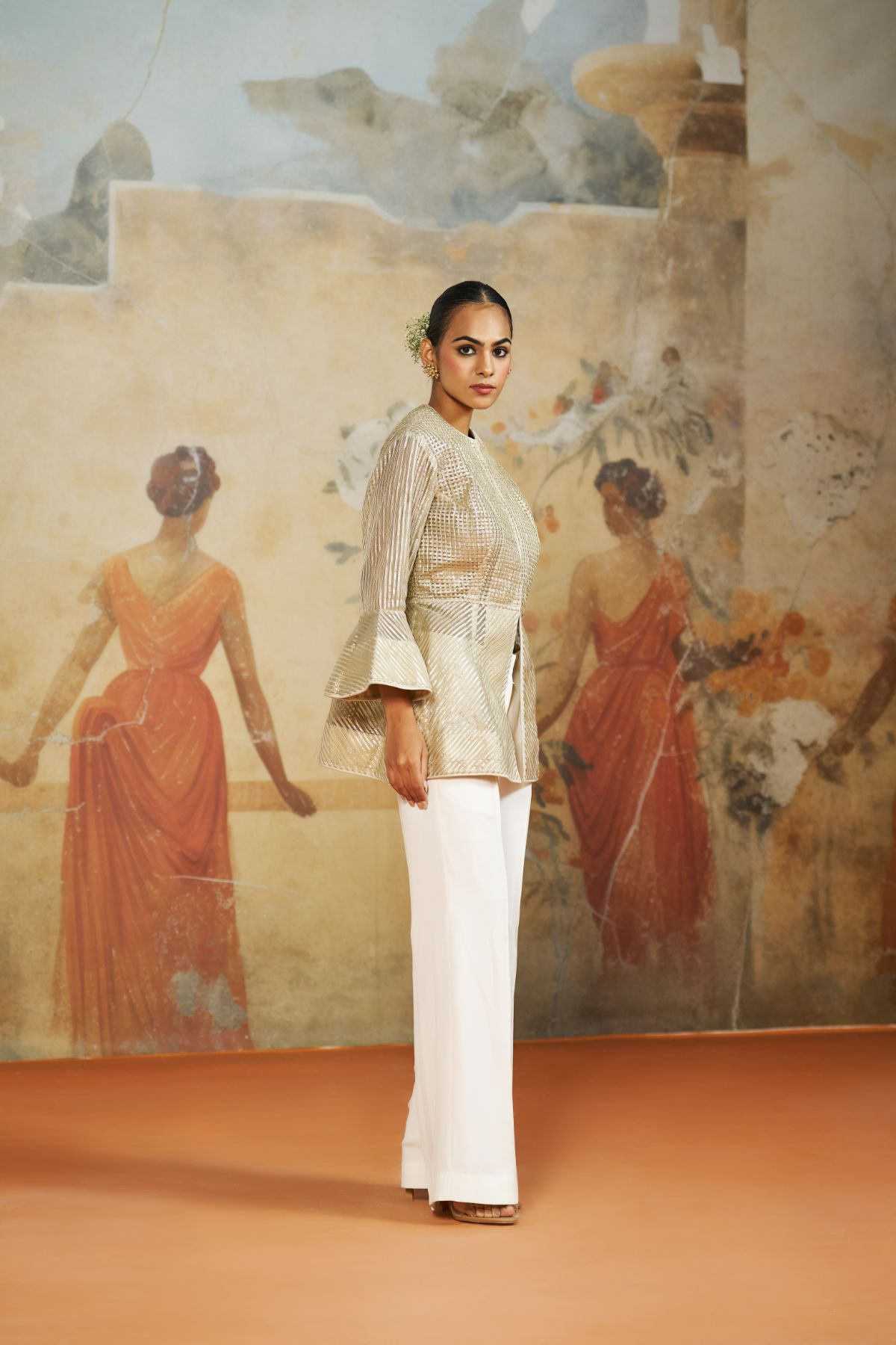 Gota peplum jacket set.