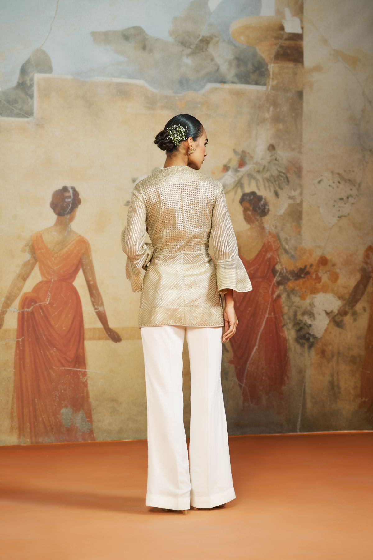 Gota peplum jacket set.