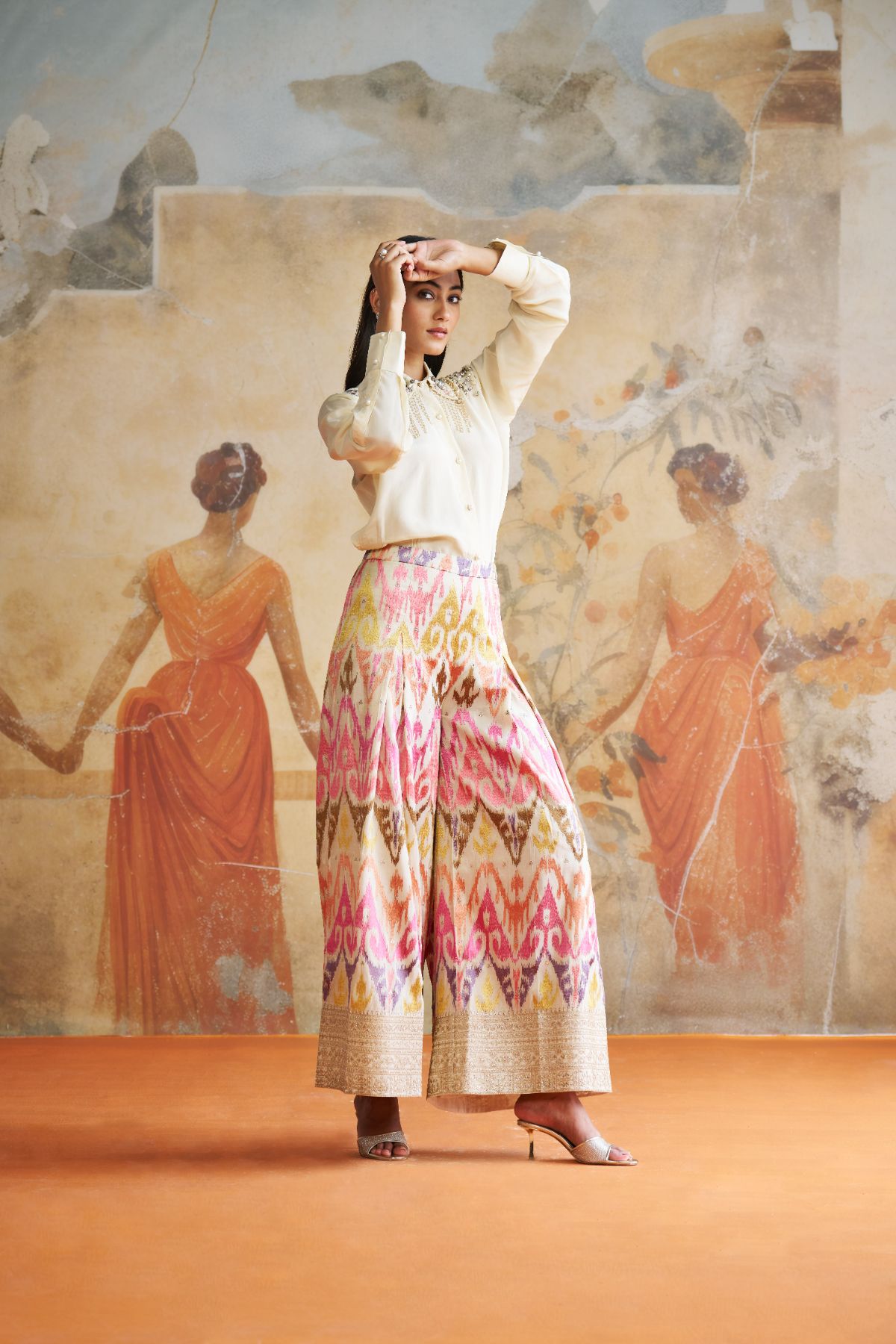 Jeweled shirt co-ord set.