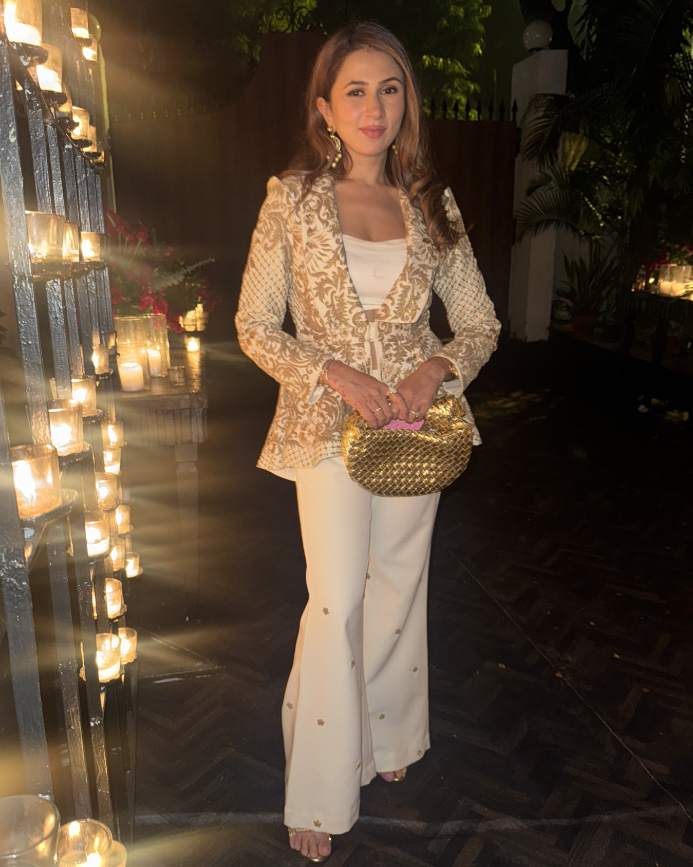 Shikha Khurana in Ivory zoe peplum jacket set