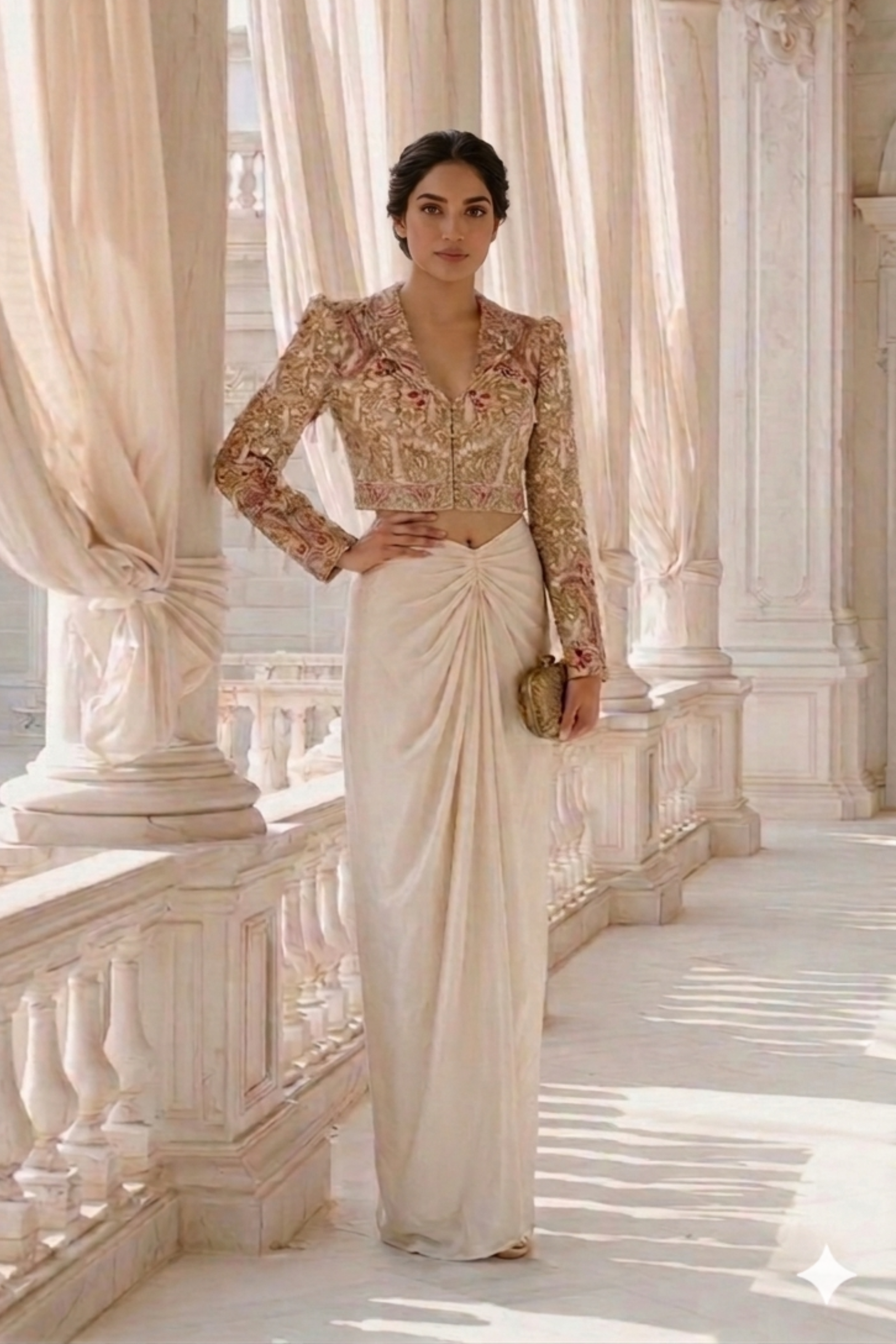 IVORY TASSELED CROP JACKET SET