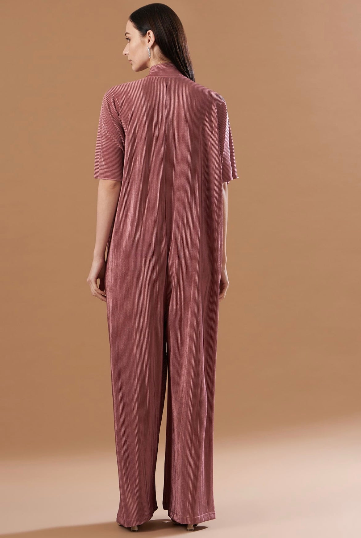 Blush pink kaftan Pleated jumpsuit