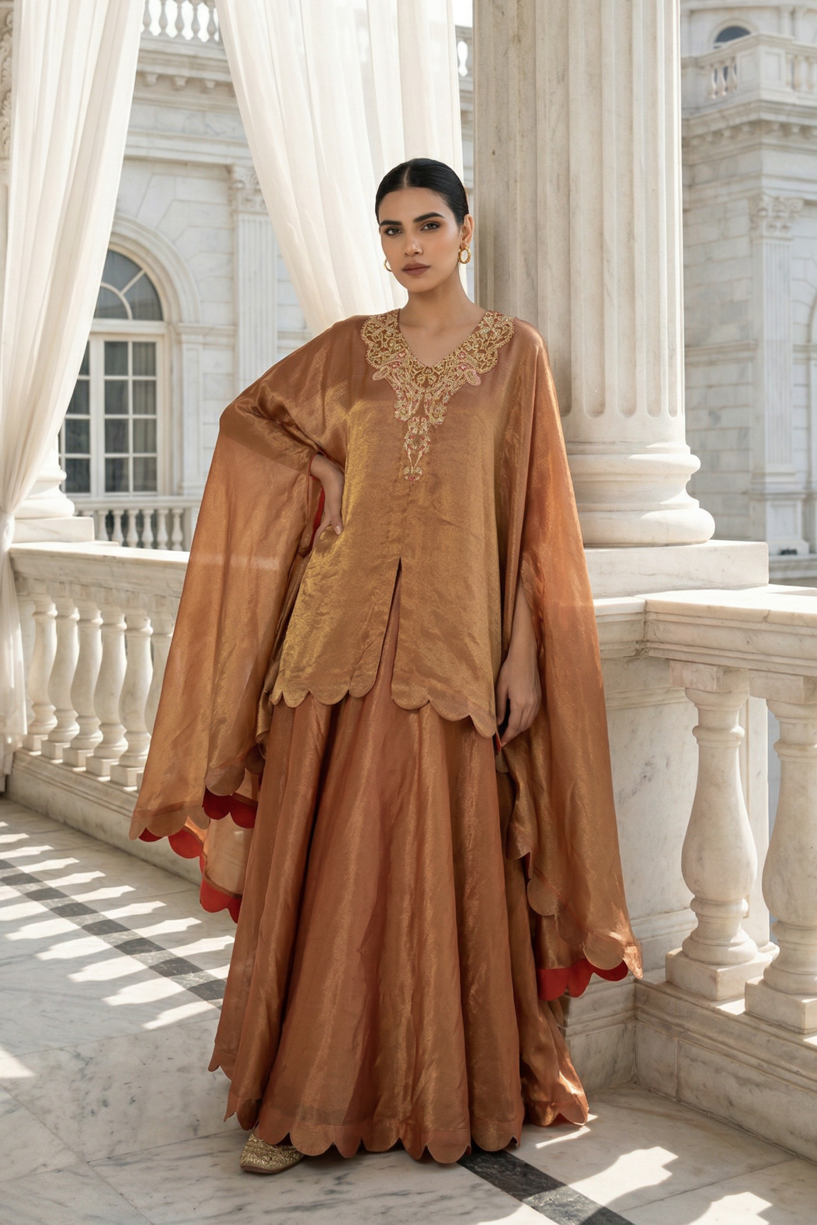 RUST ORANGE TISSUE COORD SET