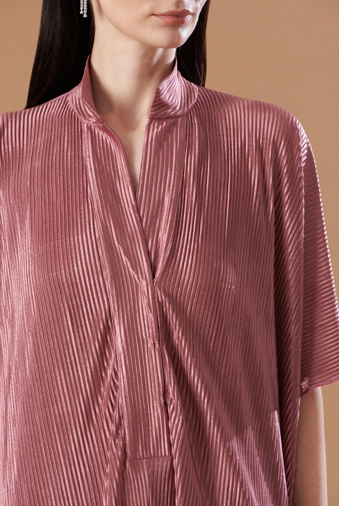 Blush pink kaftan Pleated jumpsuit