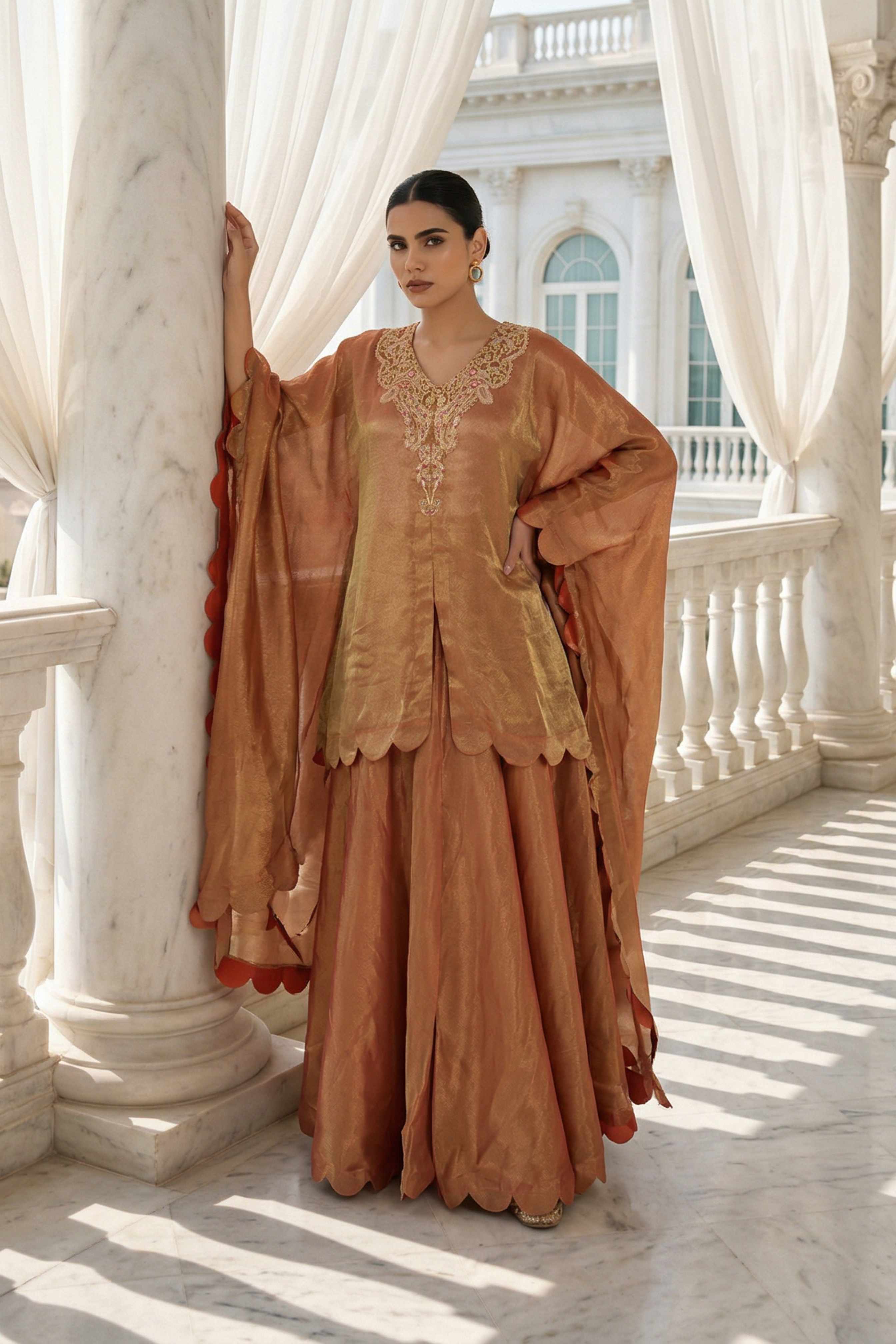 RUST ORANGE TISSUE COORD SET