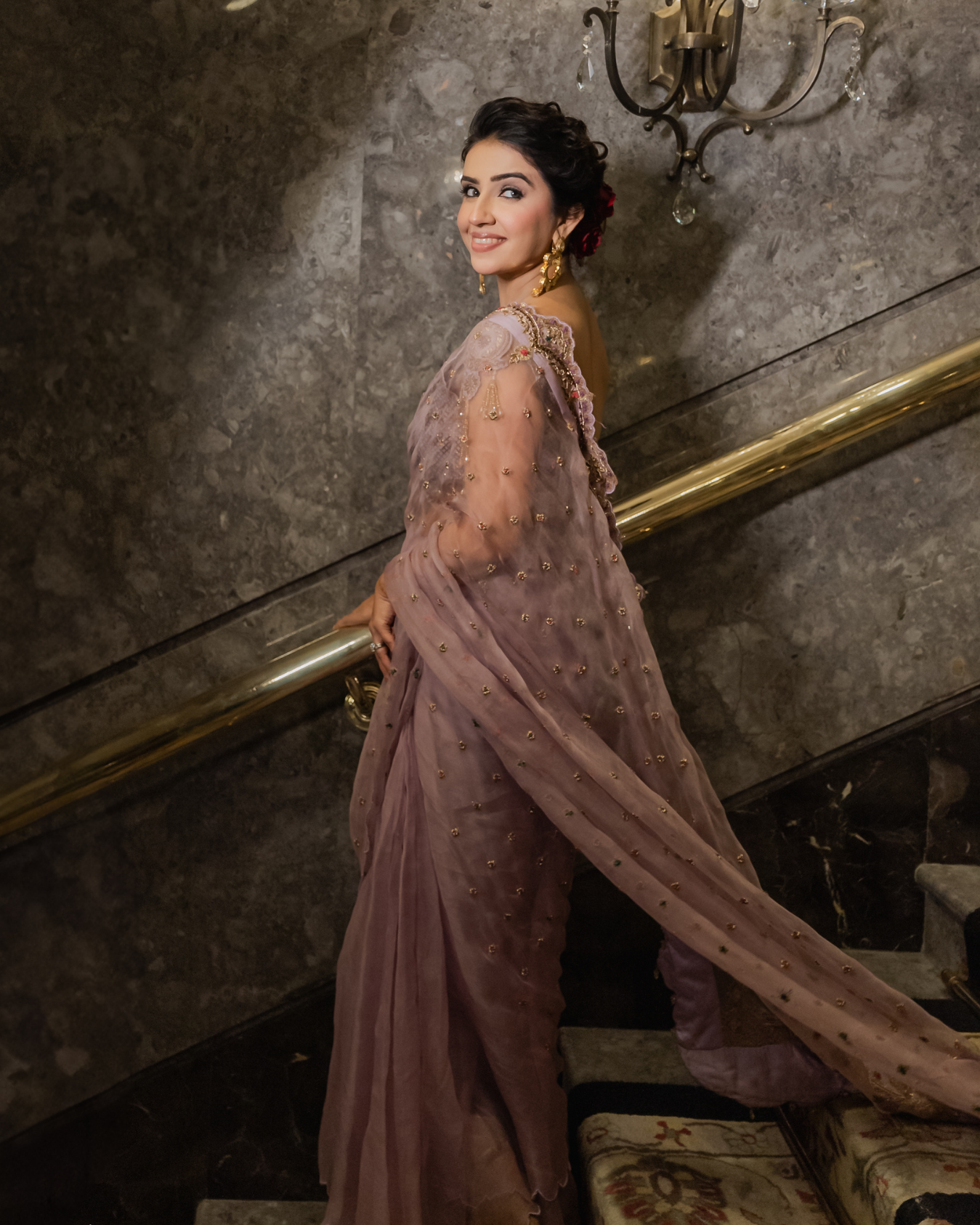 SHIRIN SHEWANI in Lavender saree set