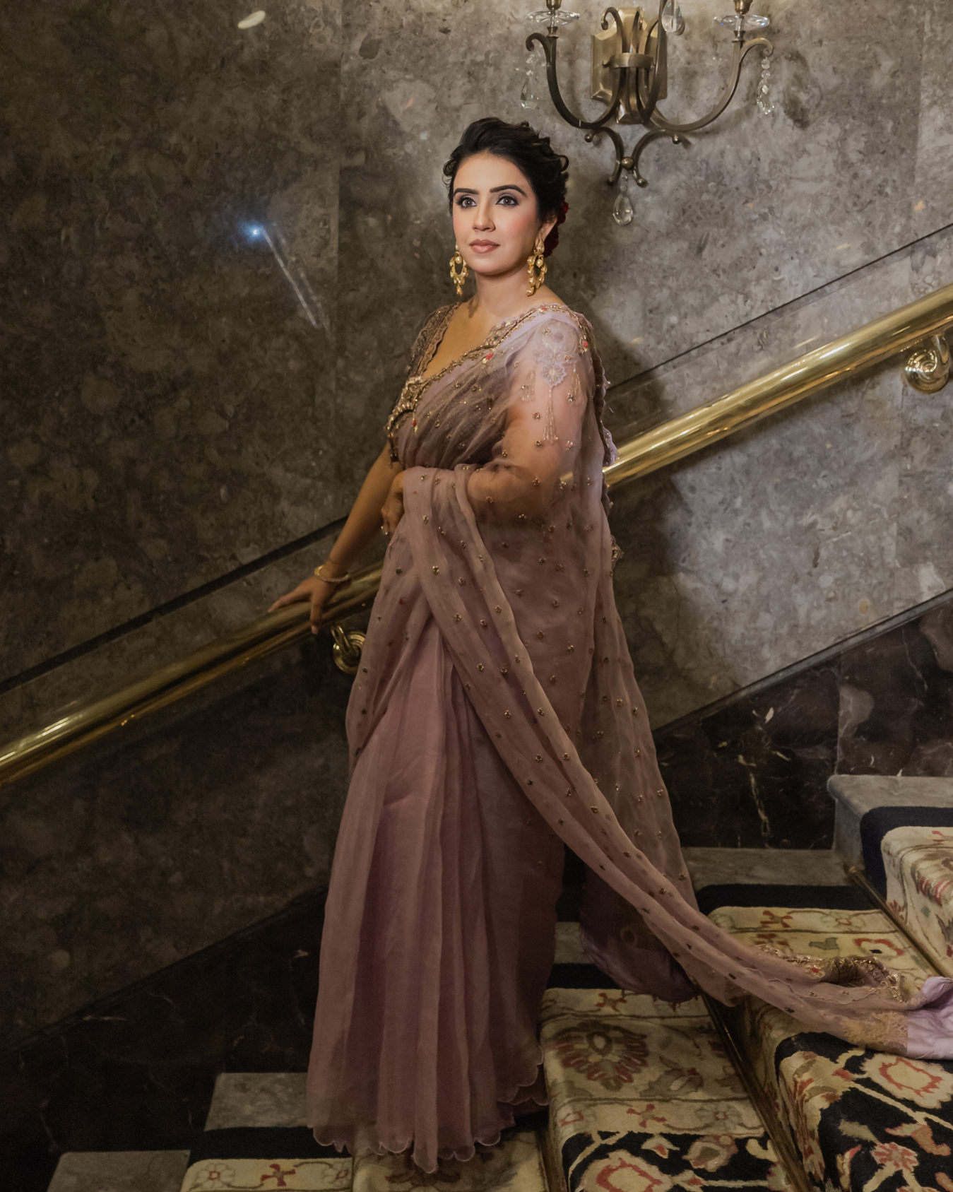 SHIRIN SHEWANI in Lavender saree set