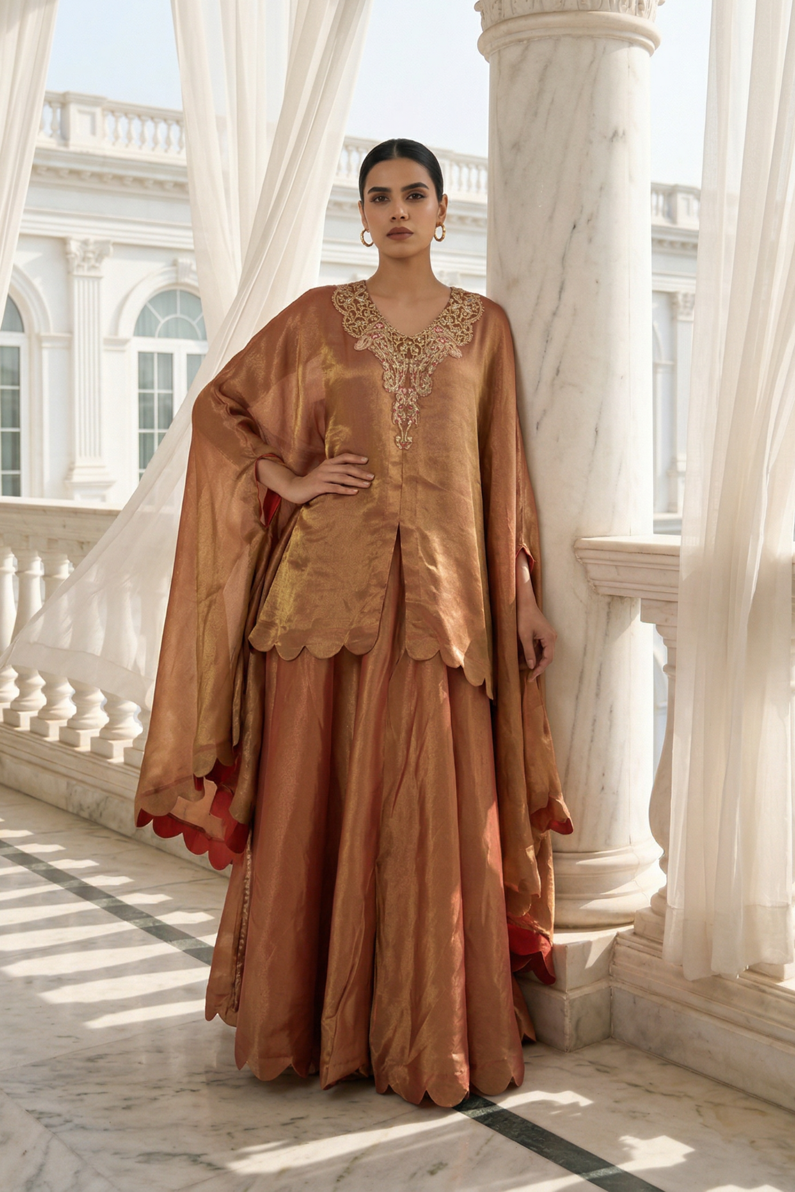 RUST ORANGE TISSUE COORD SET