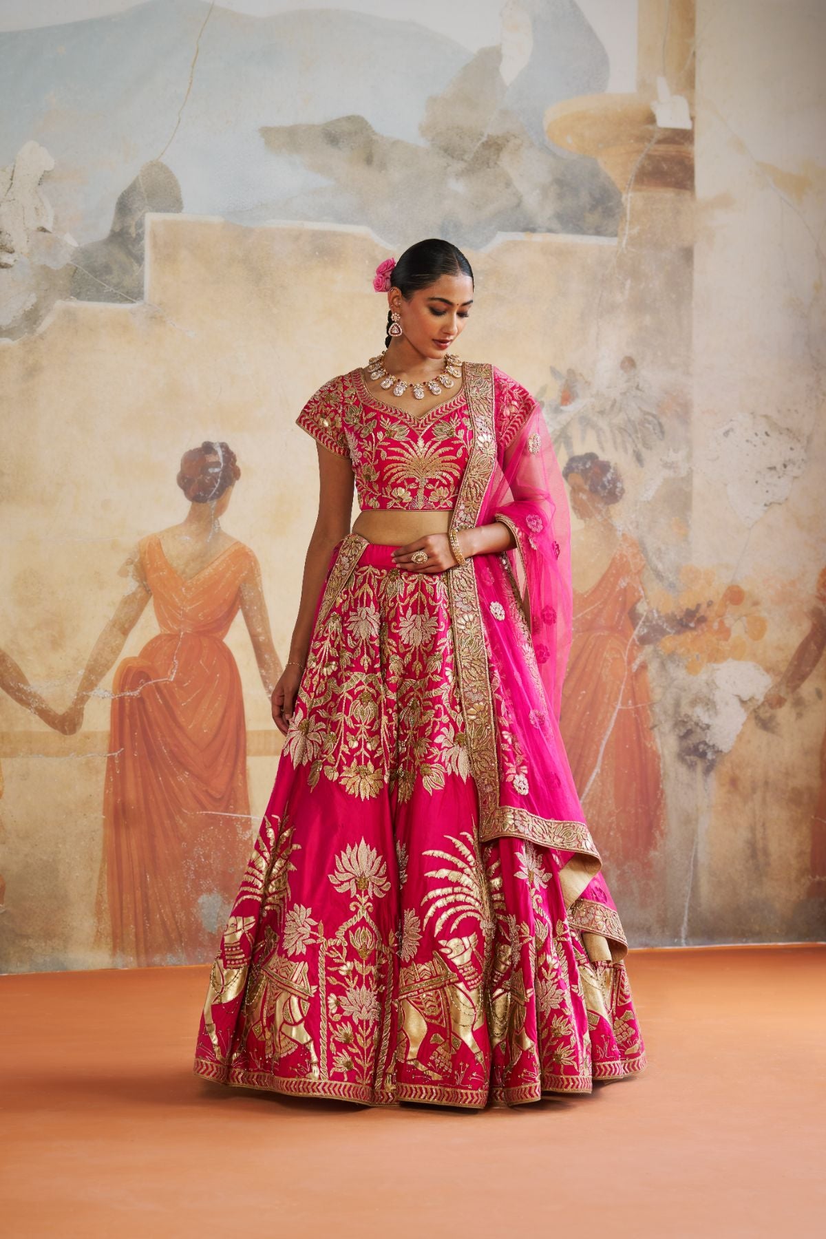 FUCHSIA pink lehenga set