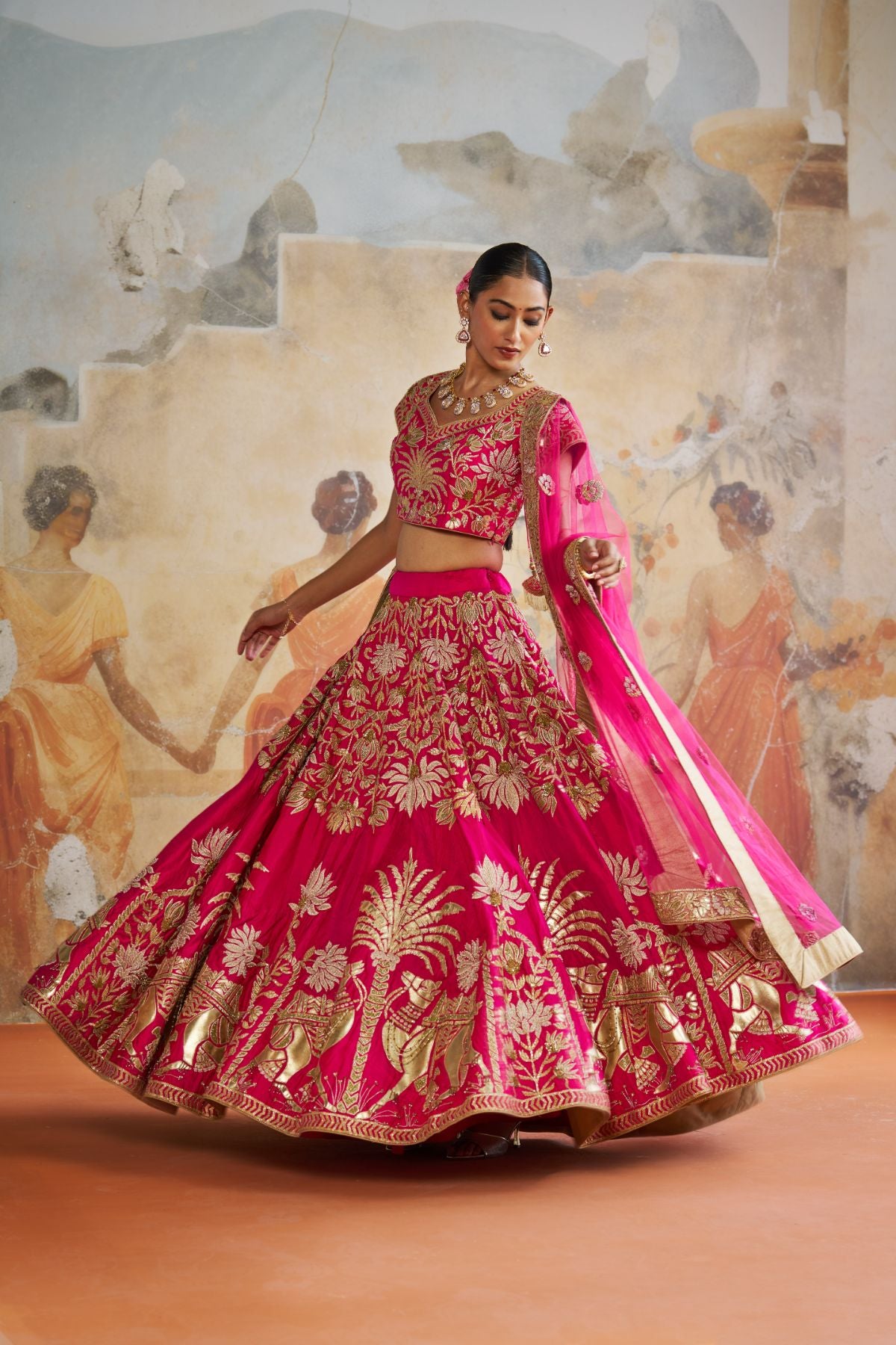 FUCHSIA pink lehenga set