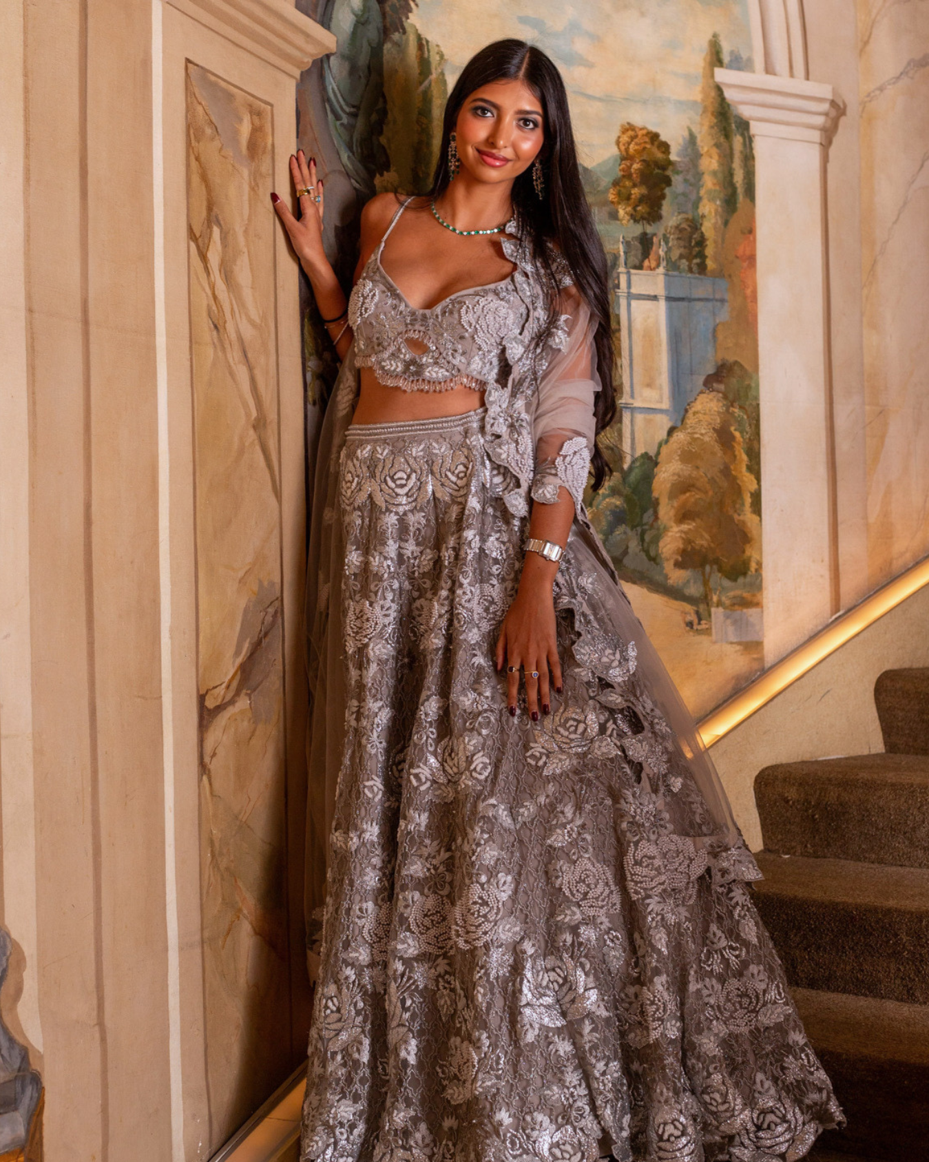 Surya Garg in Charlotte Lehenga