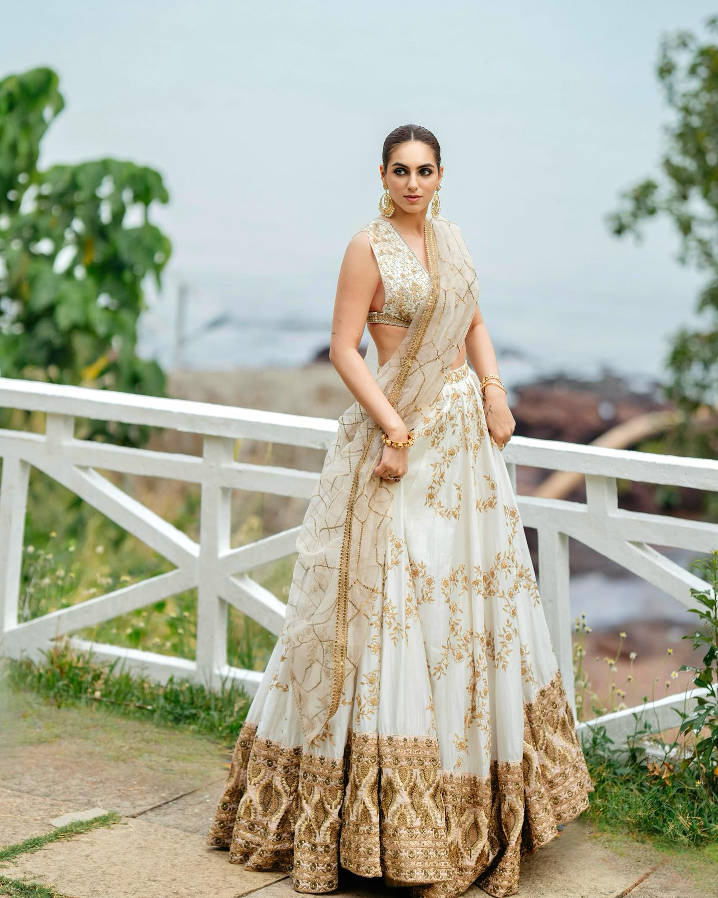 Jessie Monga in Our Blush and Ivory Lehenga