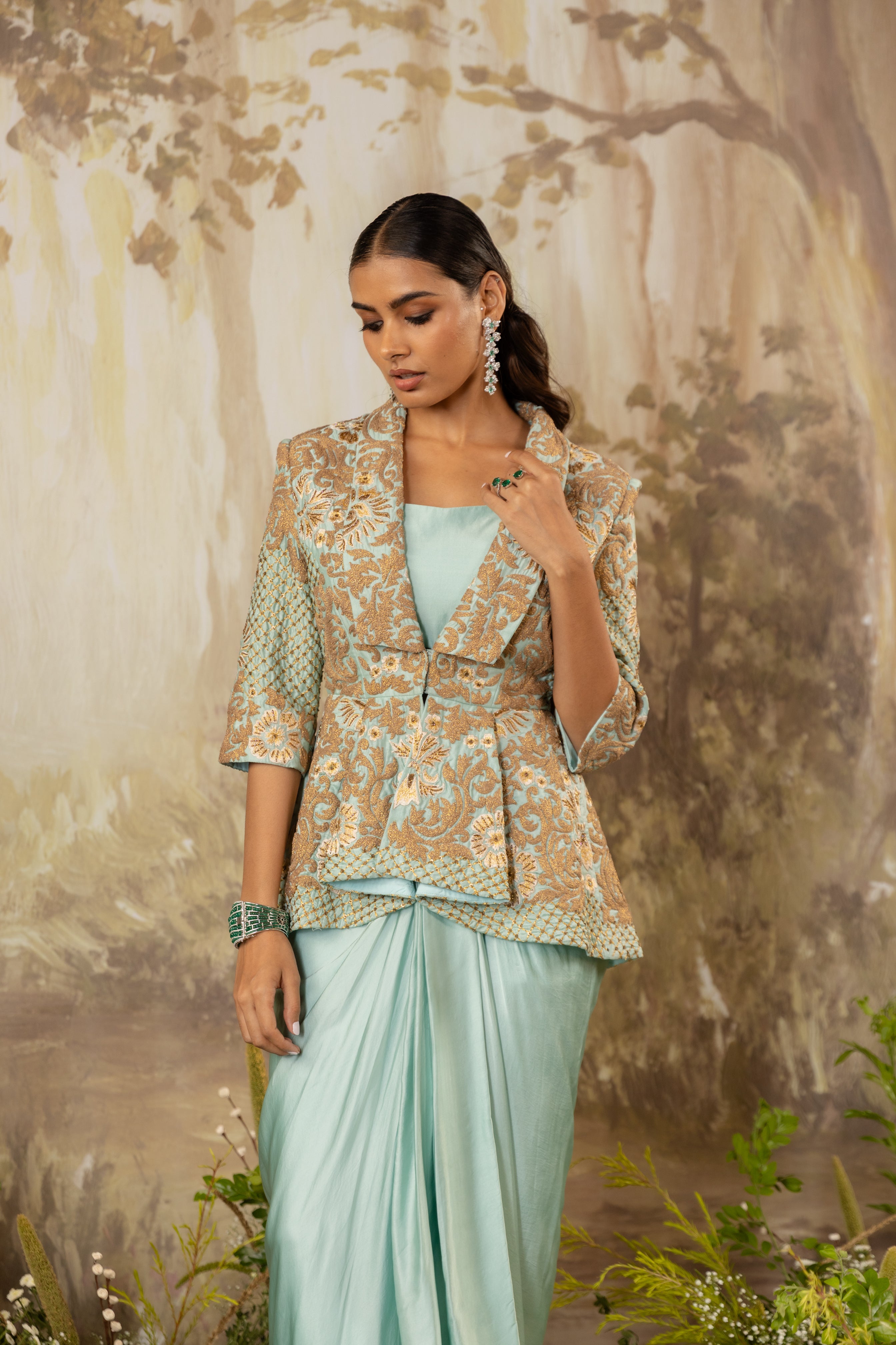 POWDER BLUE ZOE PEPLUM JACKET