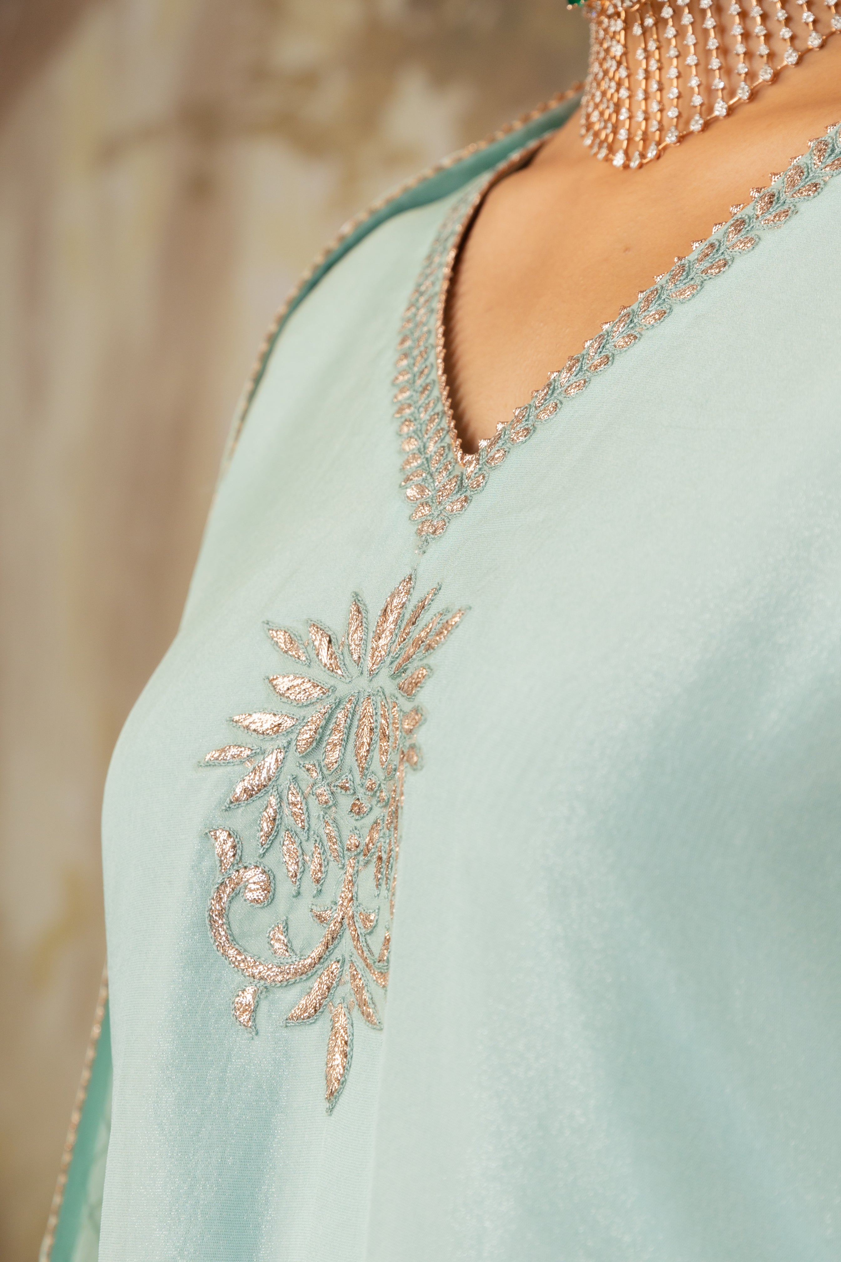 POWDER BLUE SHORT KURTA SET
