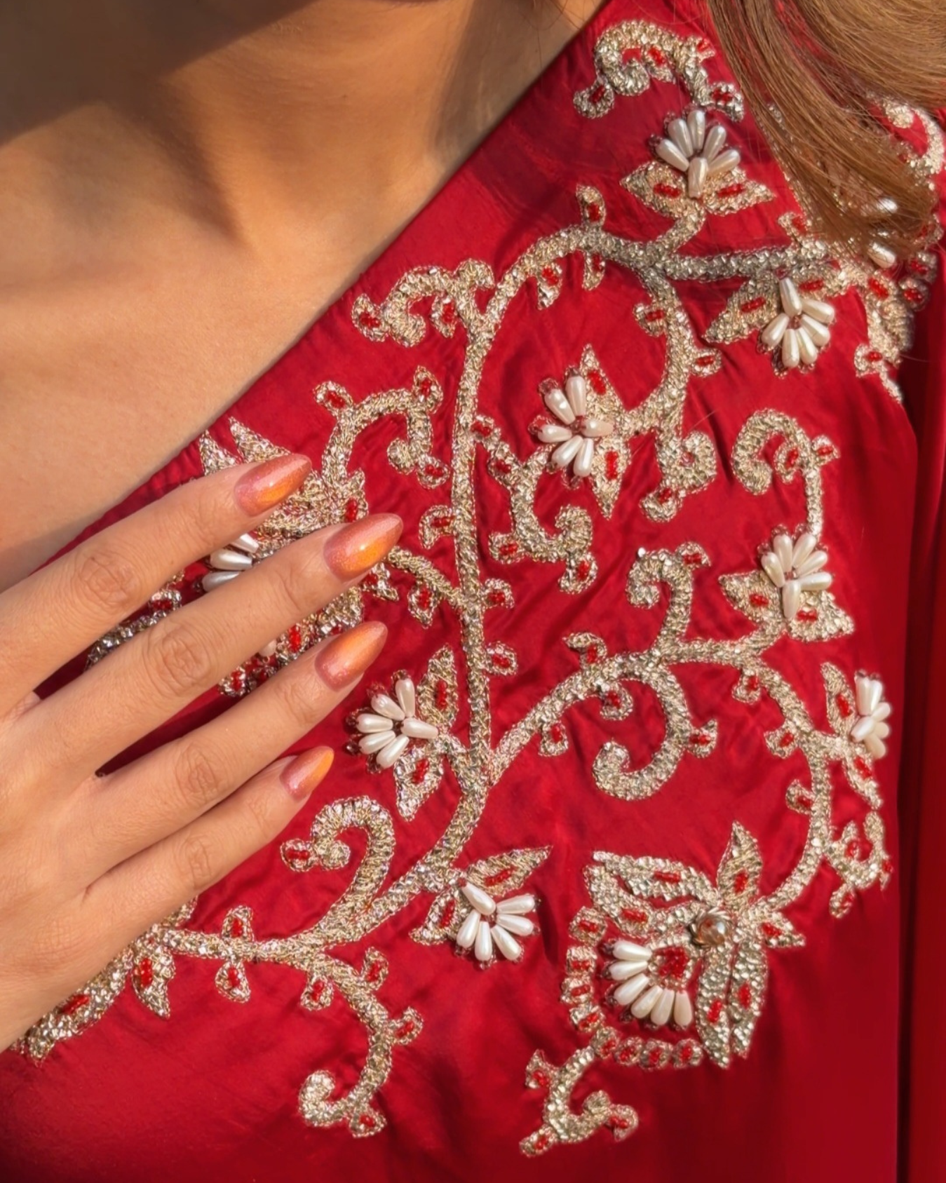 SHIVANI SOPRA in Maroon one shoulder sharara set