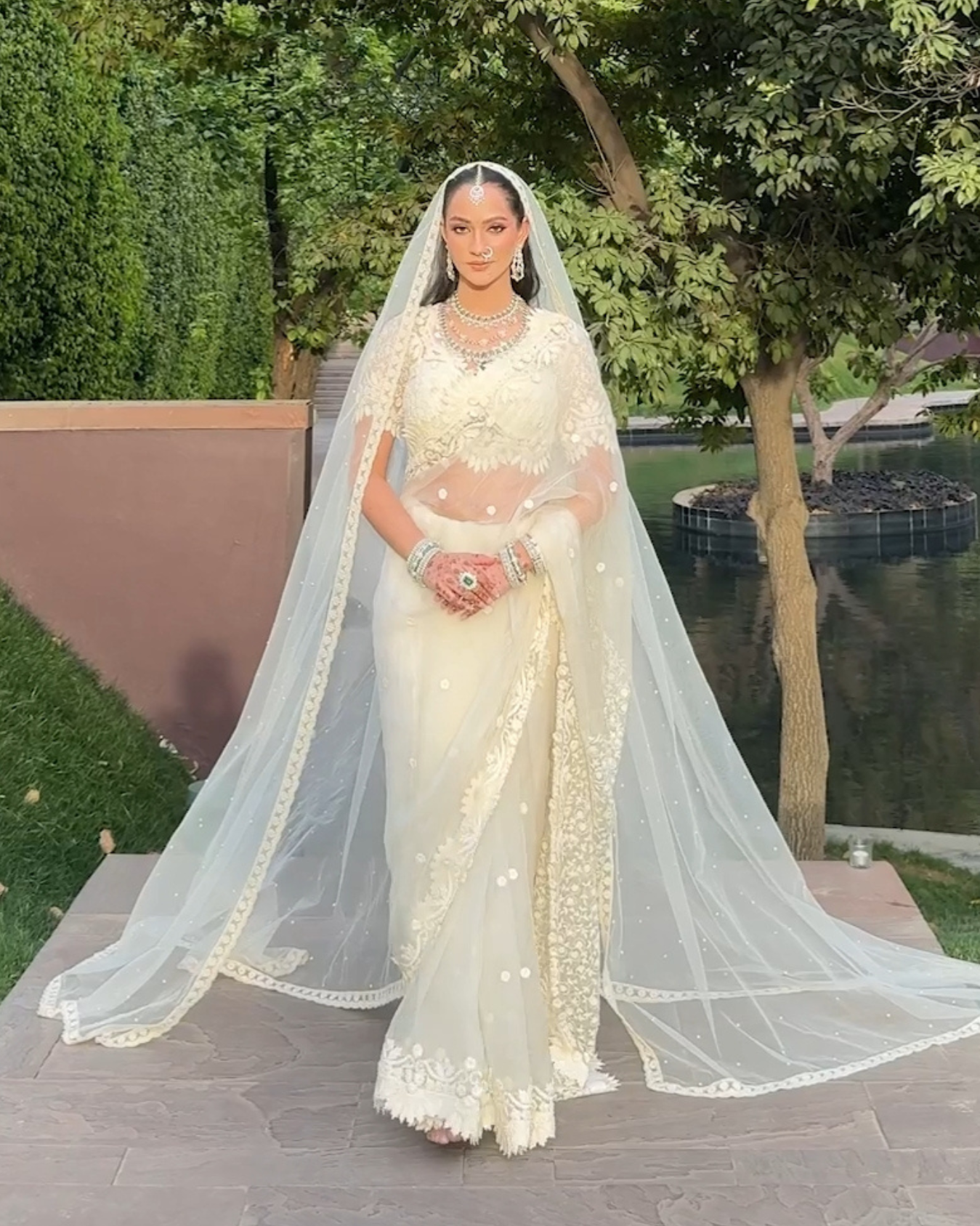 Our beautiful AB Muse in Delicate Jaal Saree