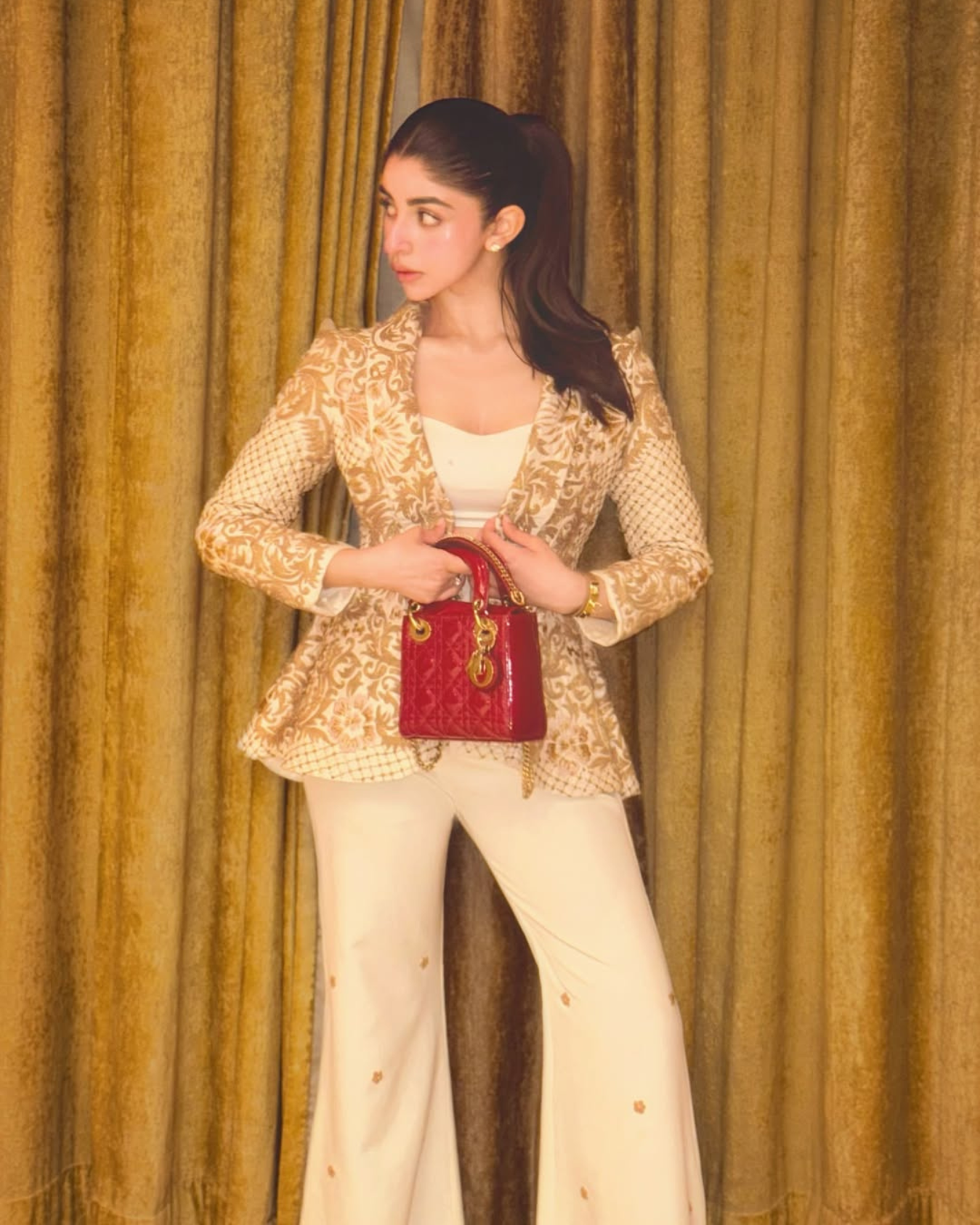 Lavanya Dua in Ivory zoe peplum jacket set