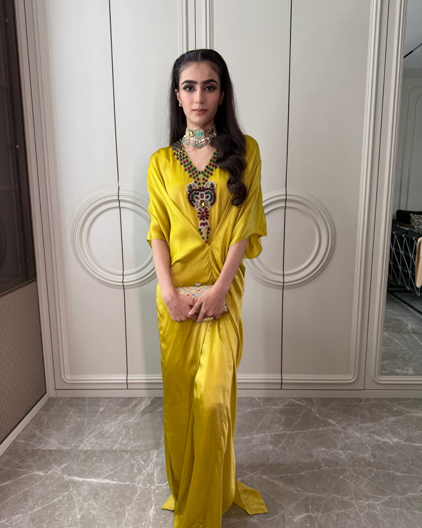 Our beautiful AB Muse in Jeweled Olive Kaftan