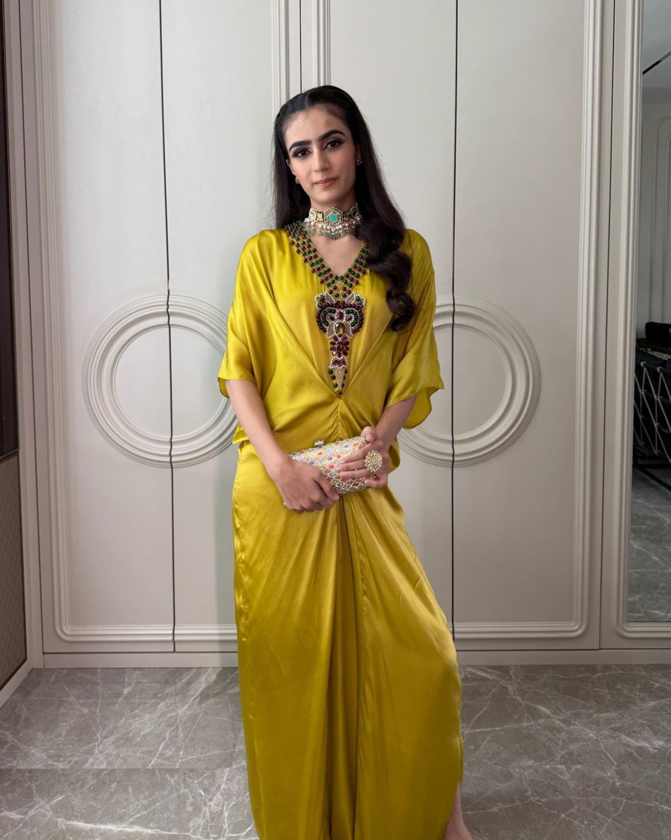 Our beautiful AB Muse in Jeweled Olive Kaftan