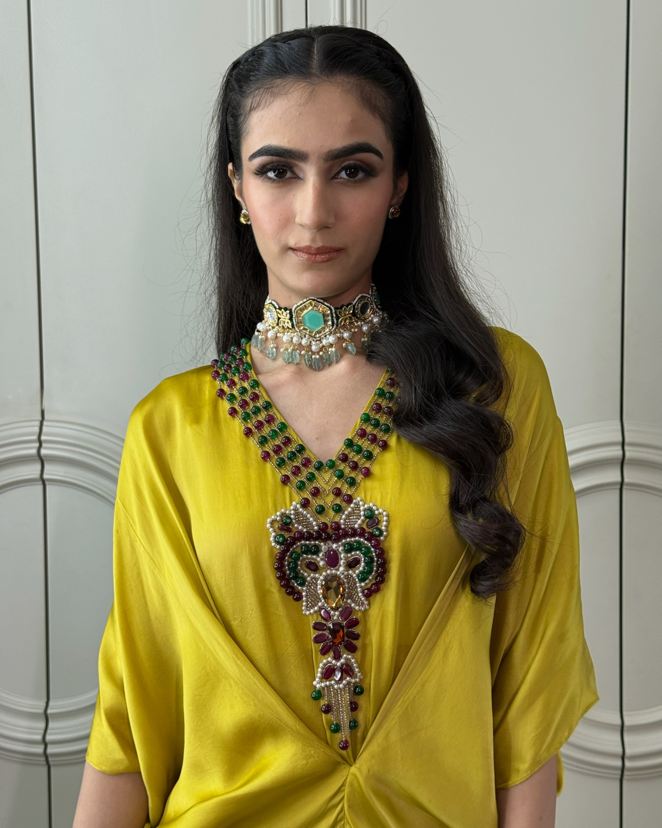 Our beautiful AB Muse in Jeweled Olive Kaftan