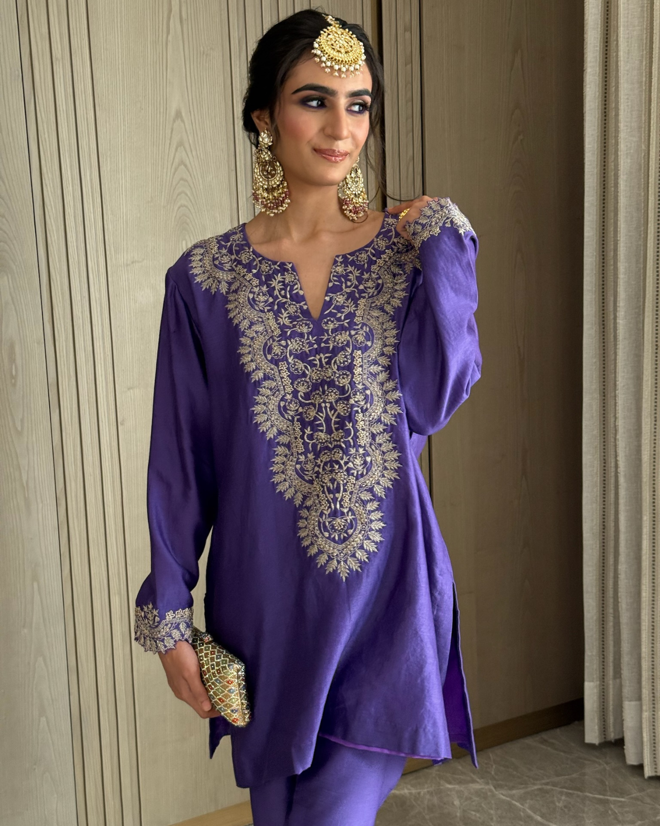Our beautiful AB Muse in Royal Purple Chanderi Silk Co-ord Set