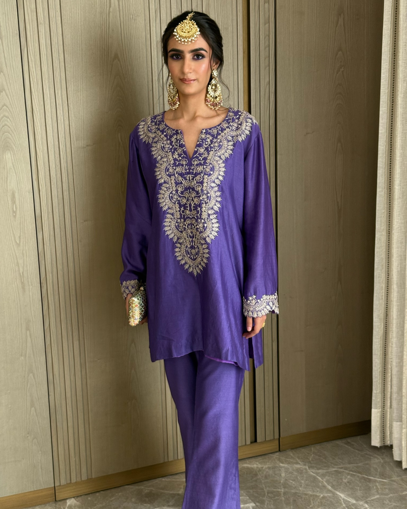 Our beautiful AB Muse in Royal Purple Chanderi Silk Co-ord Set