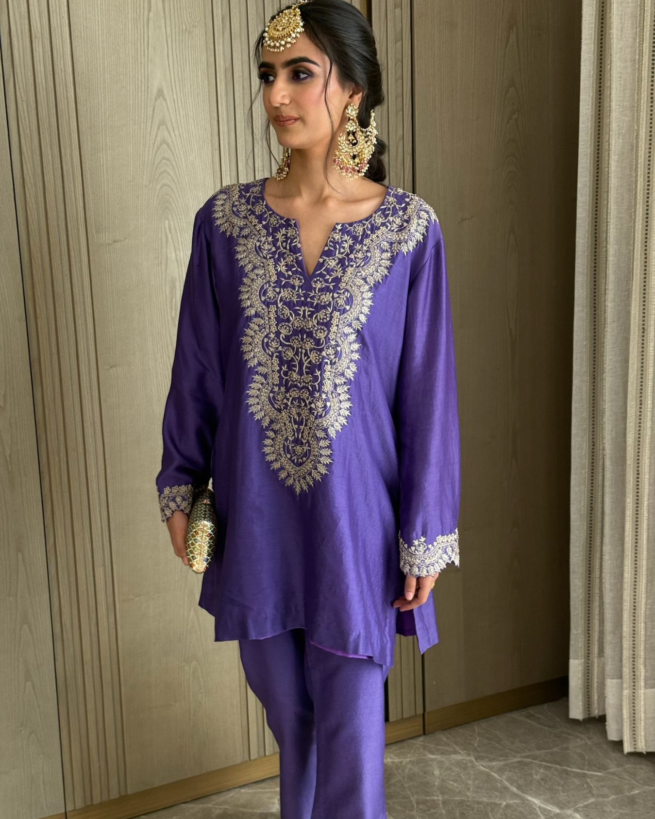 Our beautiful AB Muse in Royal Purple Chanderi Silk Co-ord Set