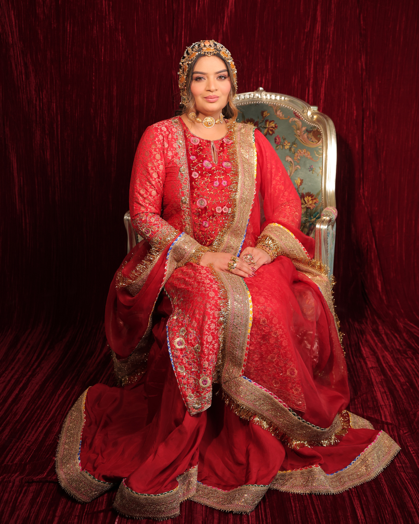 Rini in Red long suit set.