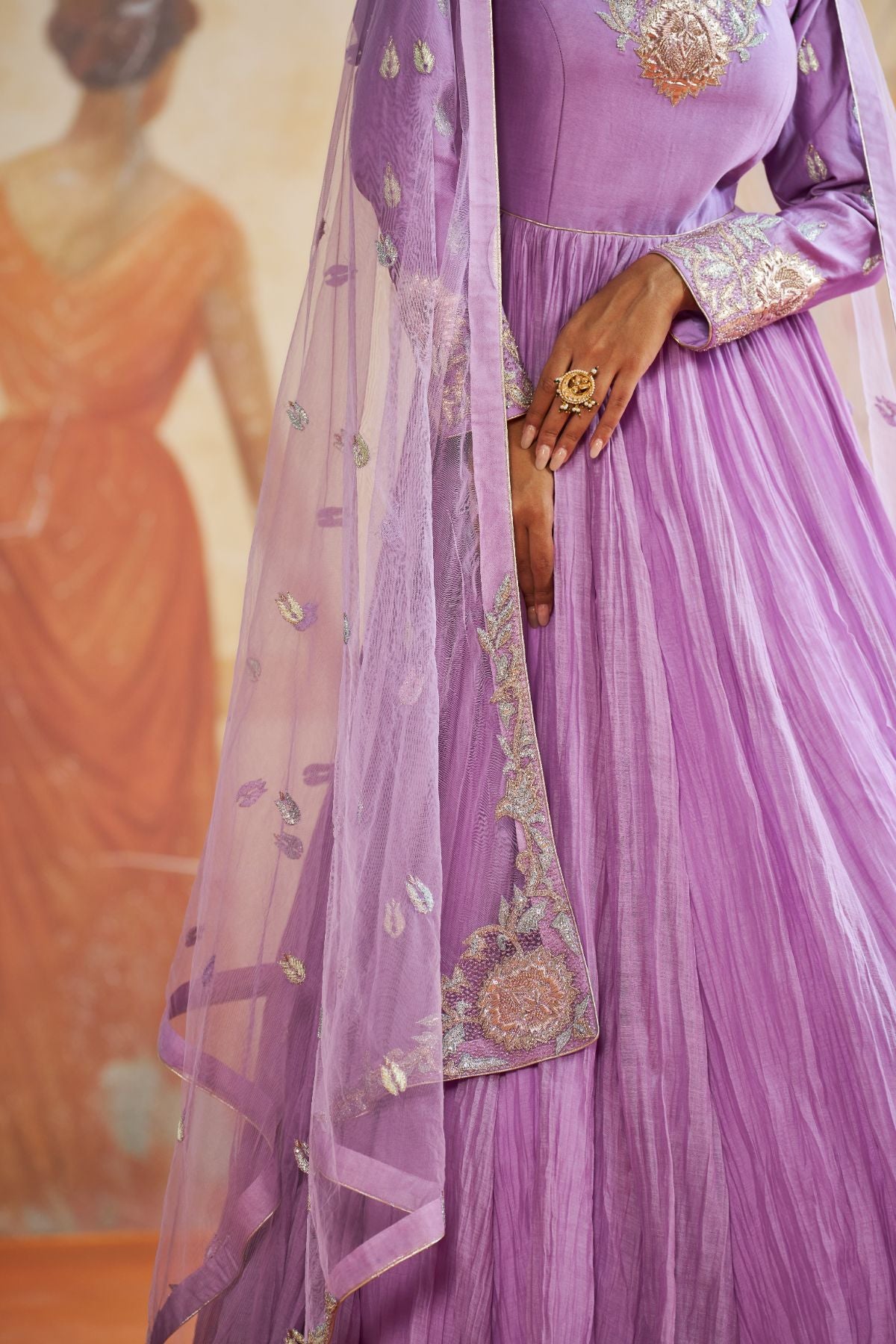 Lavender anarkalii set