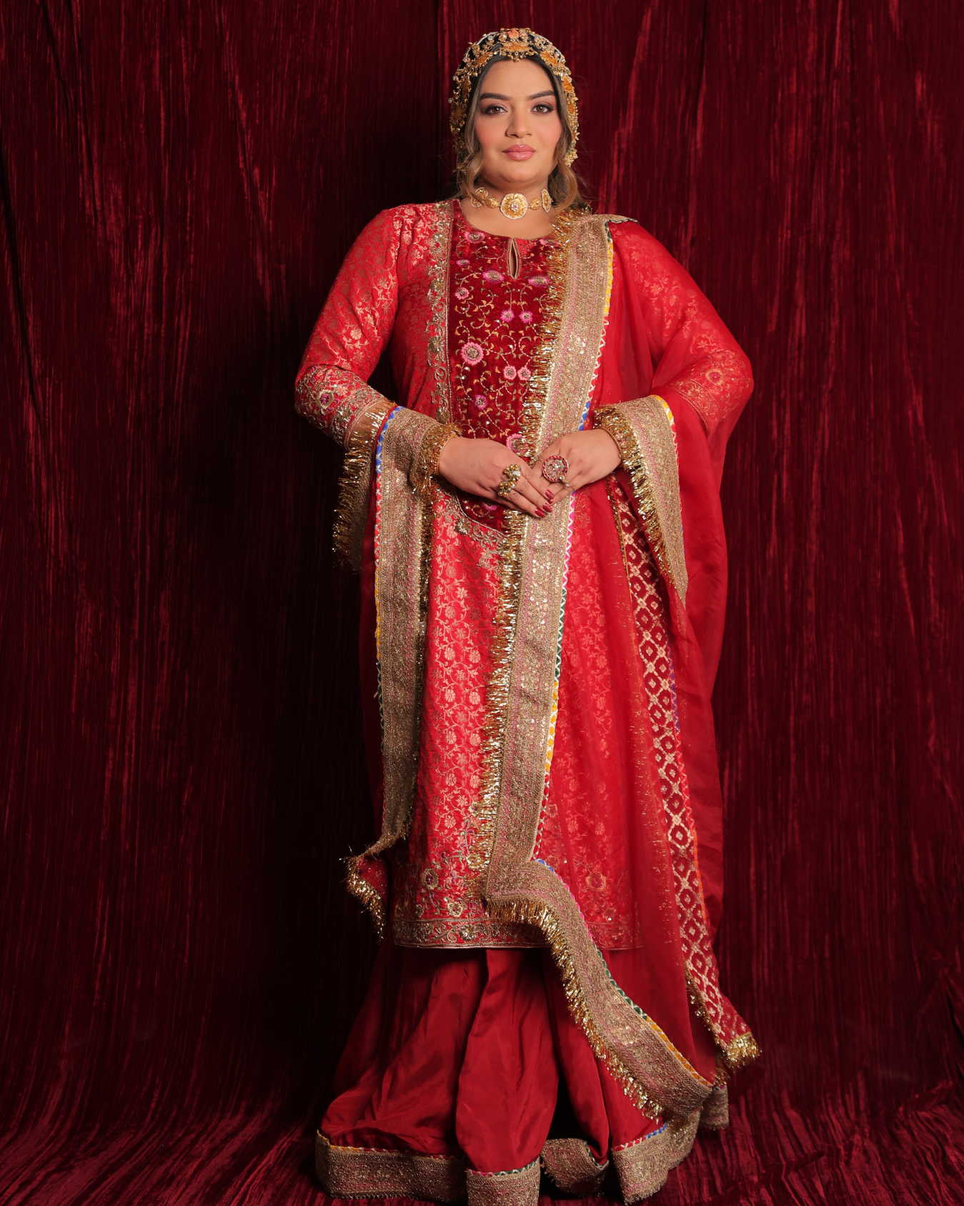 Rini in Red long suit set.