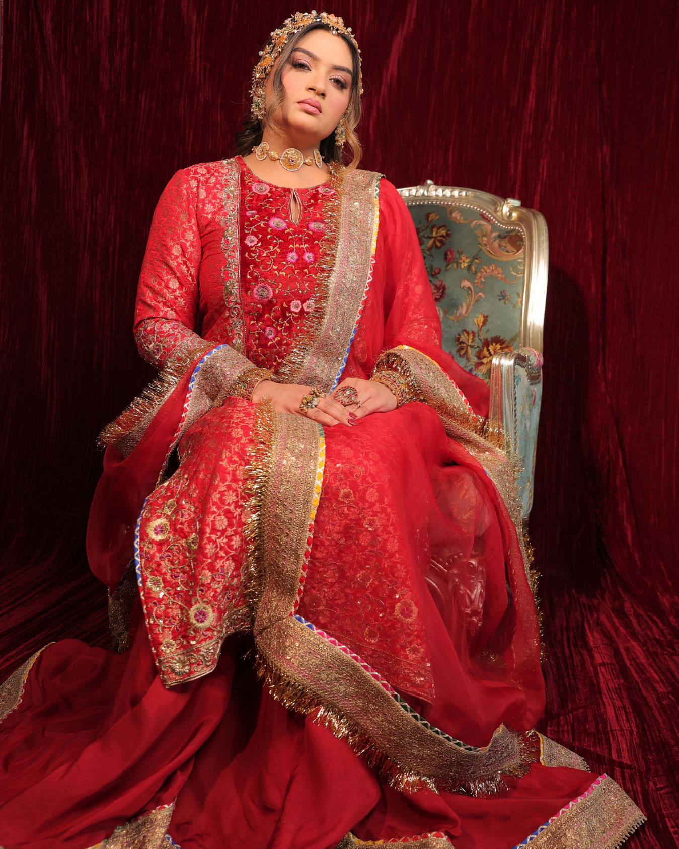 Rini in Red long suit set.
