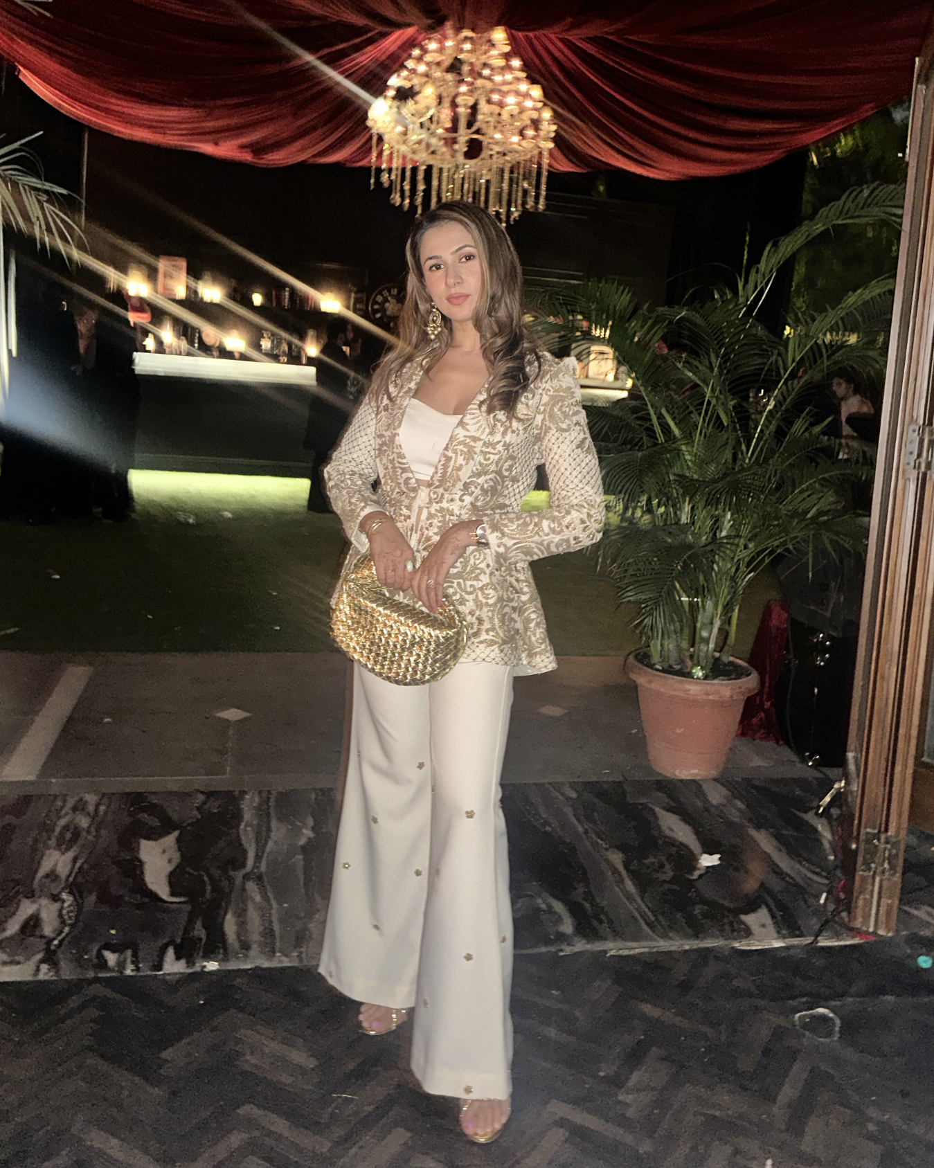 Shikha Khurana in Ivory zoe peplum jacket set