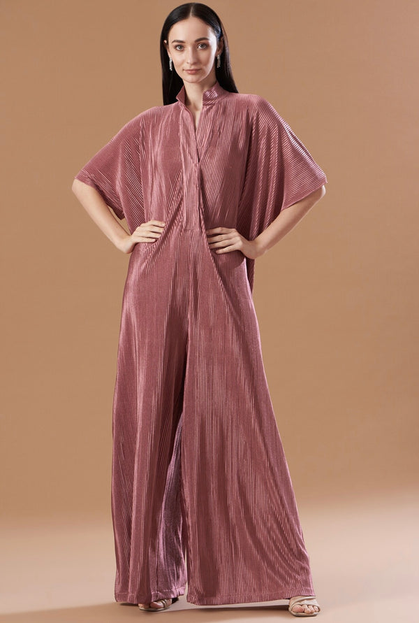 Blush pink  kaftan Pleated jumpsuit
