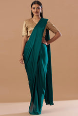 Emerald Green Pant saree set