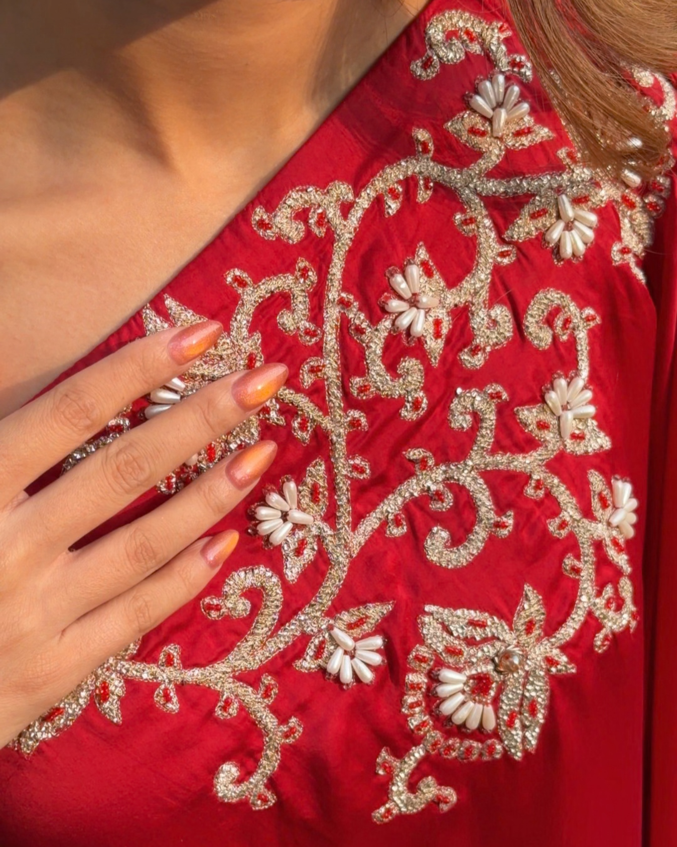 SHIVANI SOPRA in Maroon one shoulder sharara set