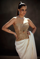 Vintage Corset with Draped Saree