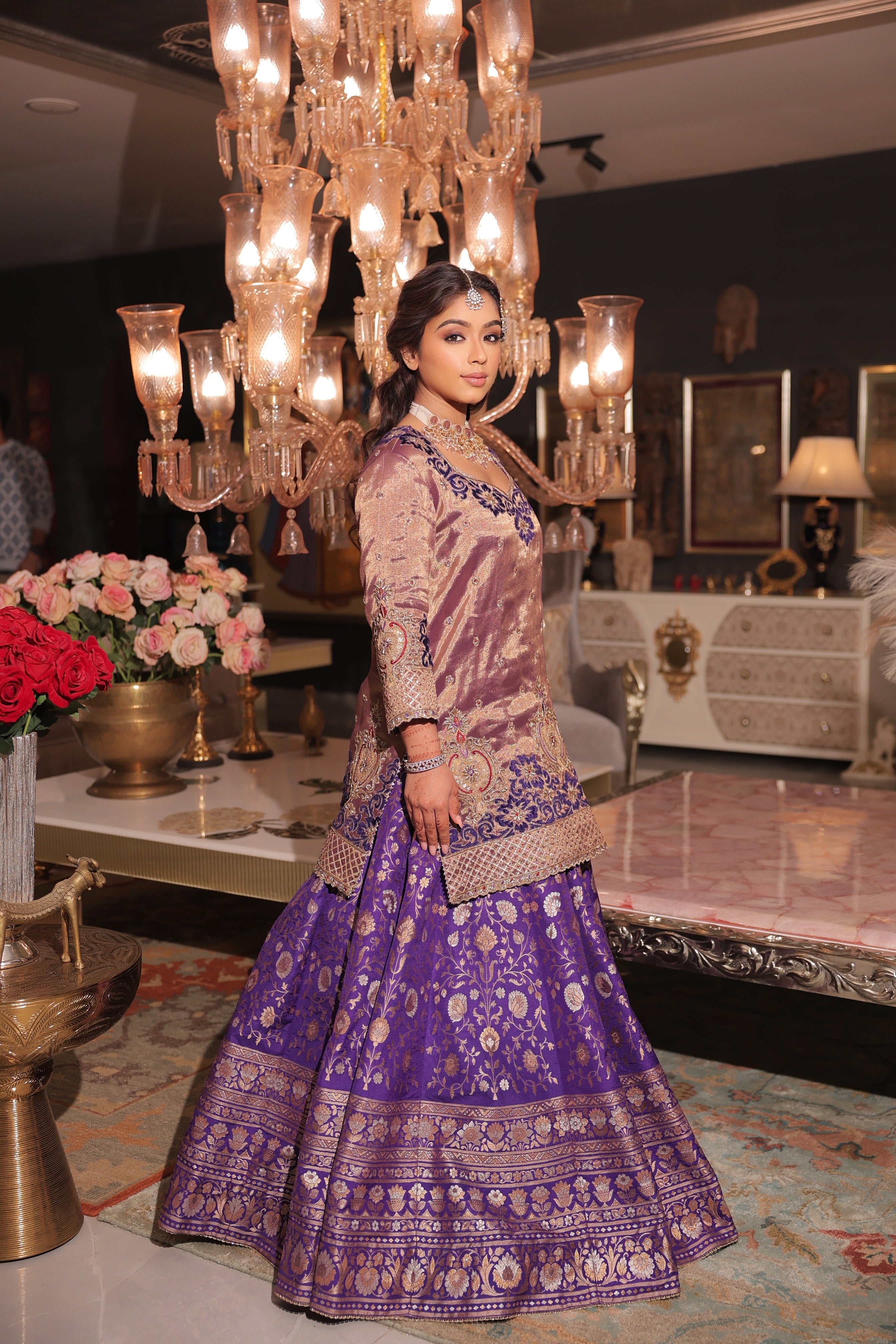 Violet suit set.