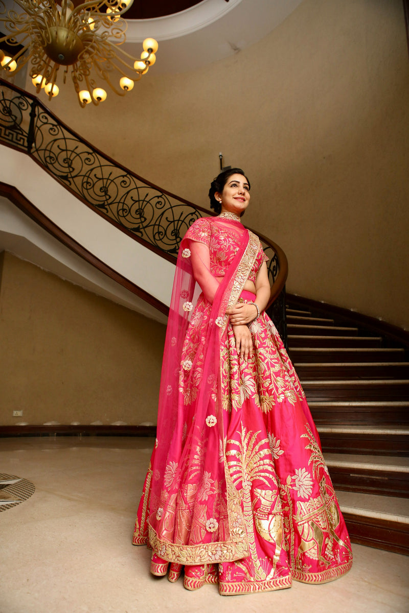 Fuschia pink Lehenga