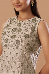 Blush pink Hand embroidered top with flared pants