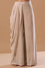 Blush pink  embroidered Crop top with draped pants