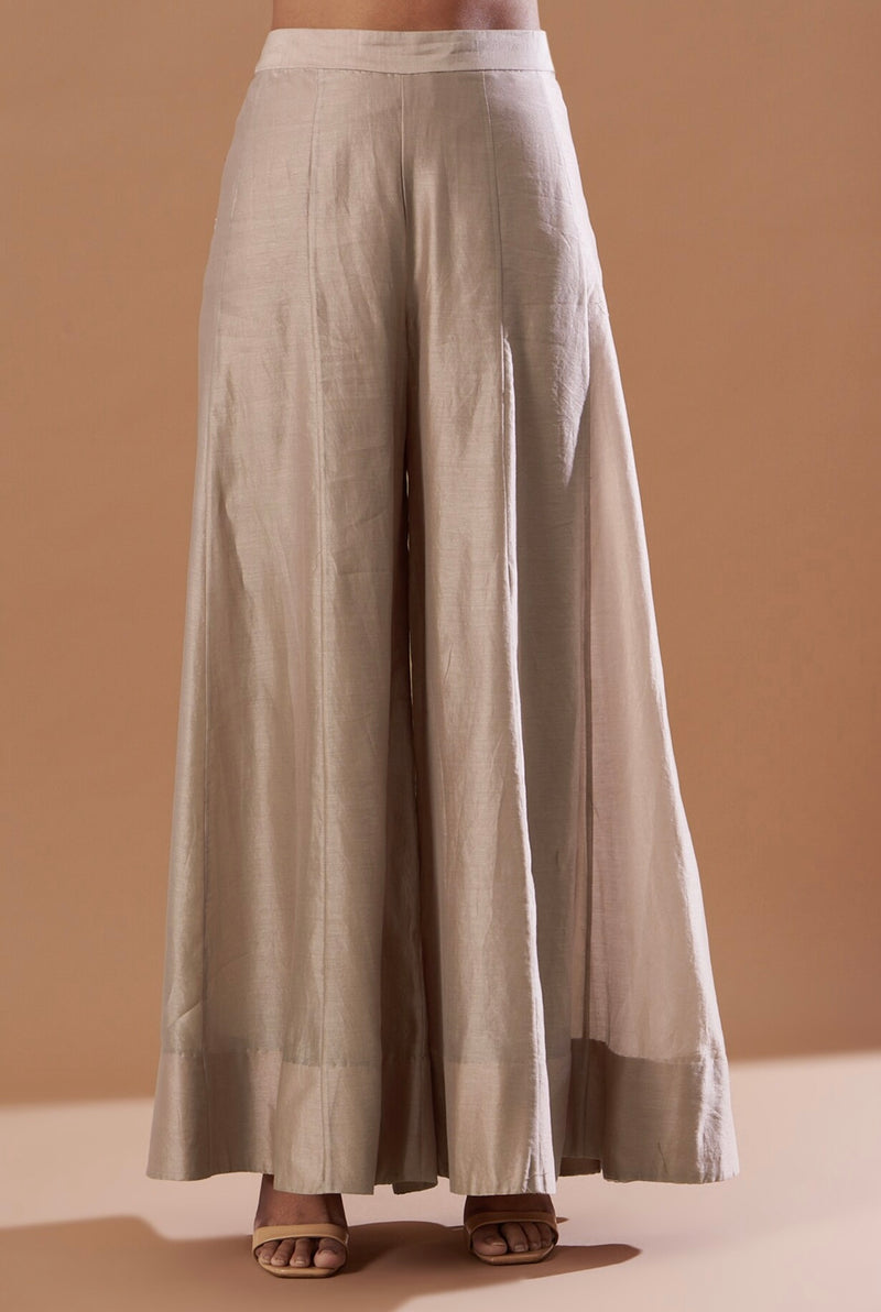 Blush pink Hand embroidered top with flared pants